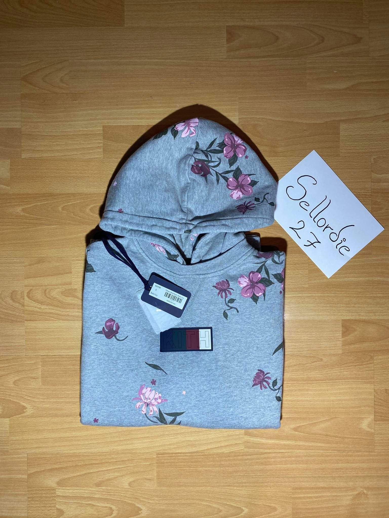 Kith Williams 2 Floral Hoodie Heather Grey Tops