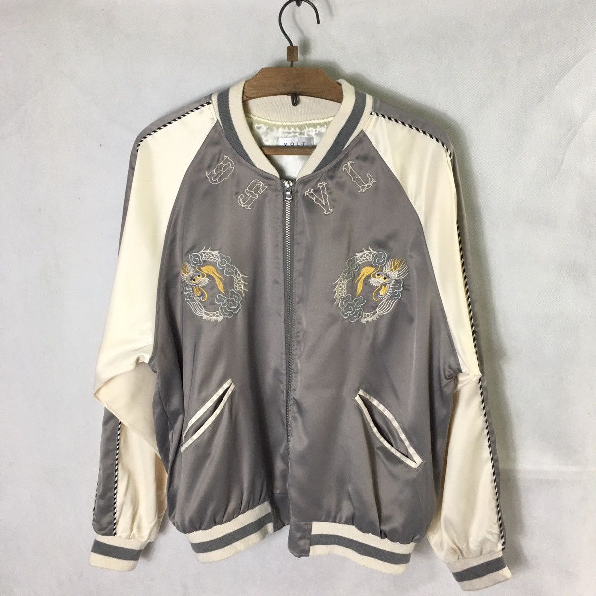 Japanese Brand Sukajan Souvenir Satin Embroidery Dragon Jacket