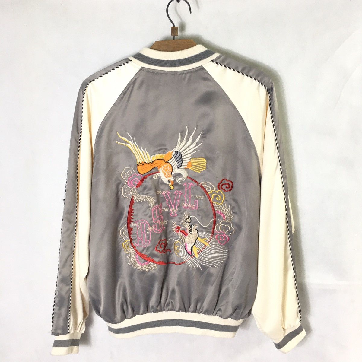 Japanese Brand Sukajan Souvenir Satin Embroidery Dragon Jacket Size US L / EU 52-54 / 3 - 3 Thumbnail