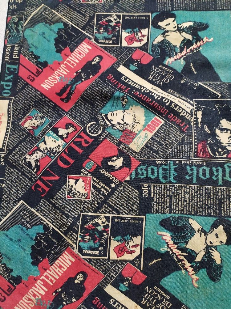 Vintage Vintage Fullprint Michael Jackson Madonna Handkerchief Size ONE SIZE - 9 Thumbnail