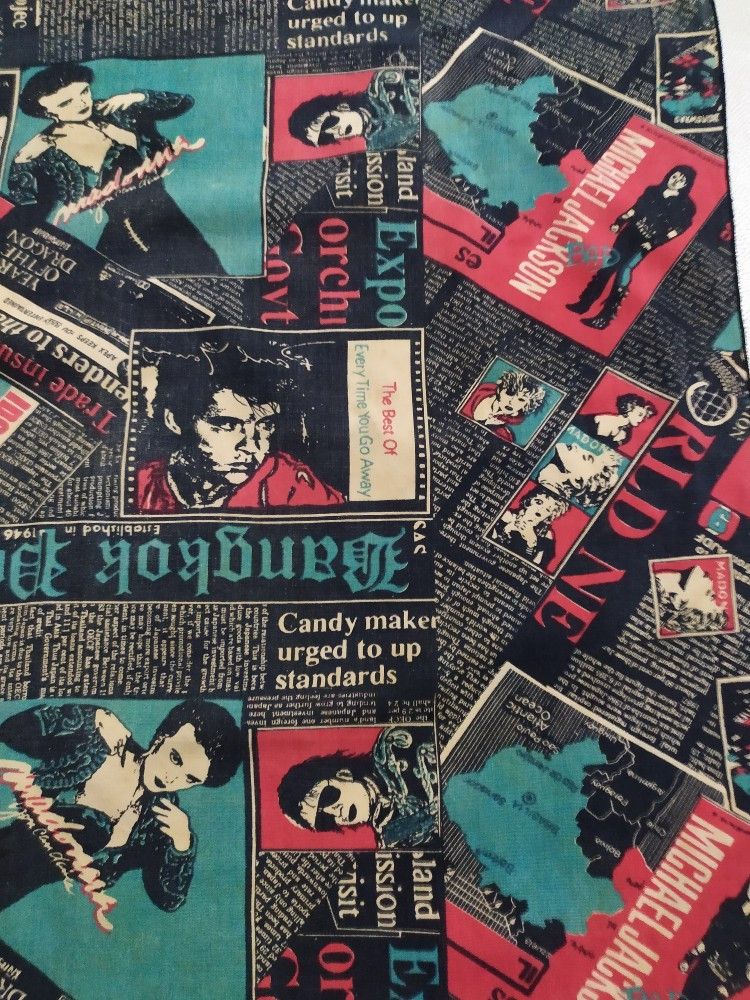Vintage Vintage Fullprint Michael Jackson Madonna Handkerchief Size ONE SIZE - 8 Thumbnail
