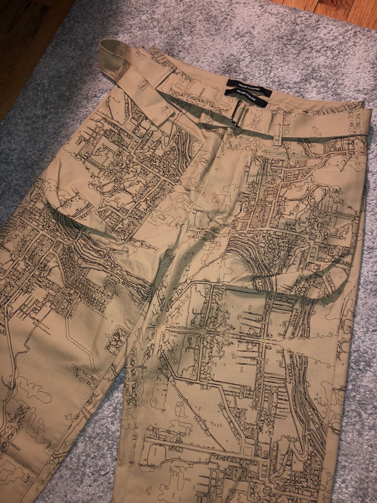Reese Cooper Reese Cooper Map Print Trousers Size US 29 - 1 Thumbnail