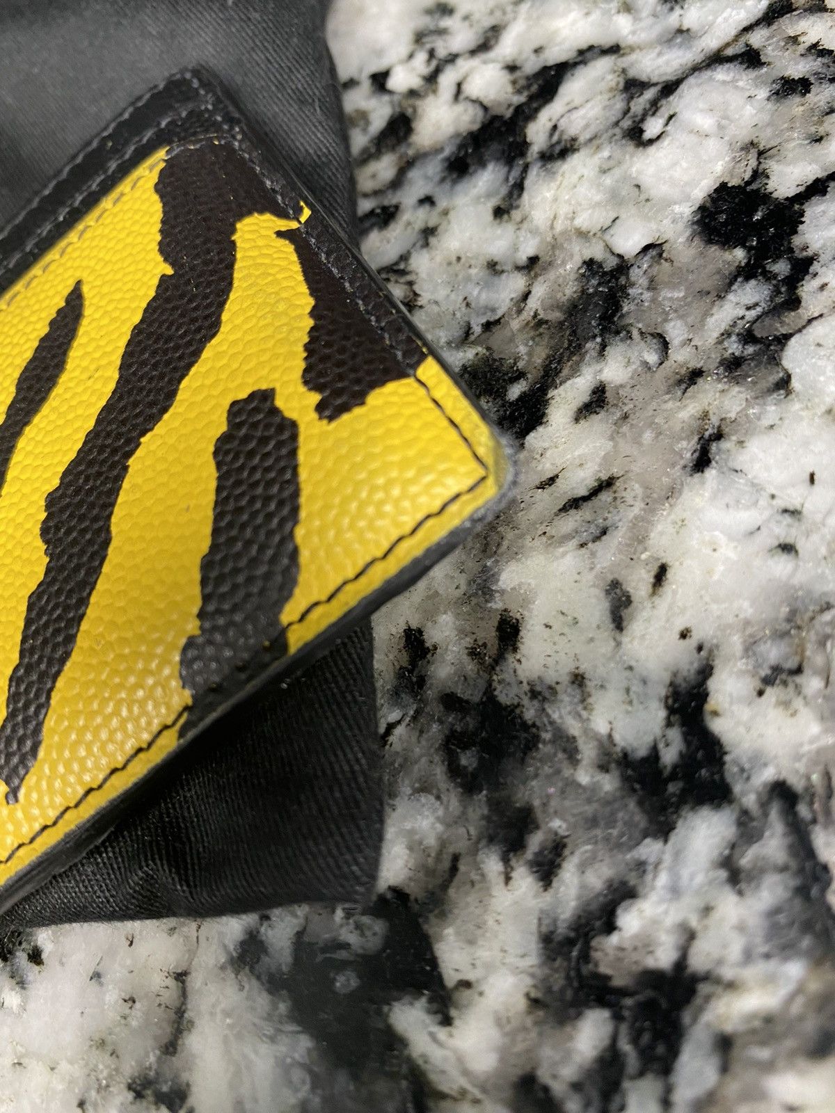 Saint Laurent Paris CARD CASE IN GRAIN DE POUDRE EMBOSSED ZEBRA PRINT LEATHER Size ONE SIZE - 3 Thumbnail