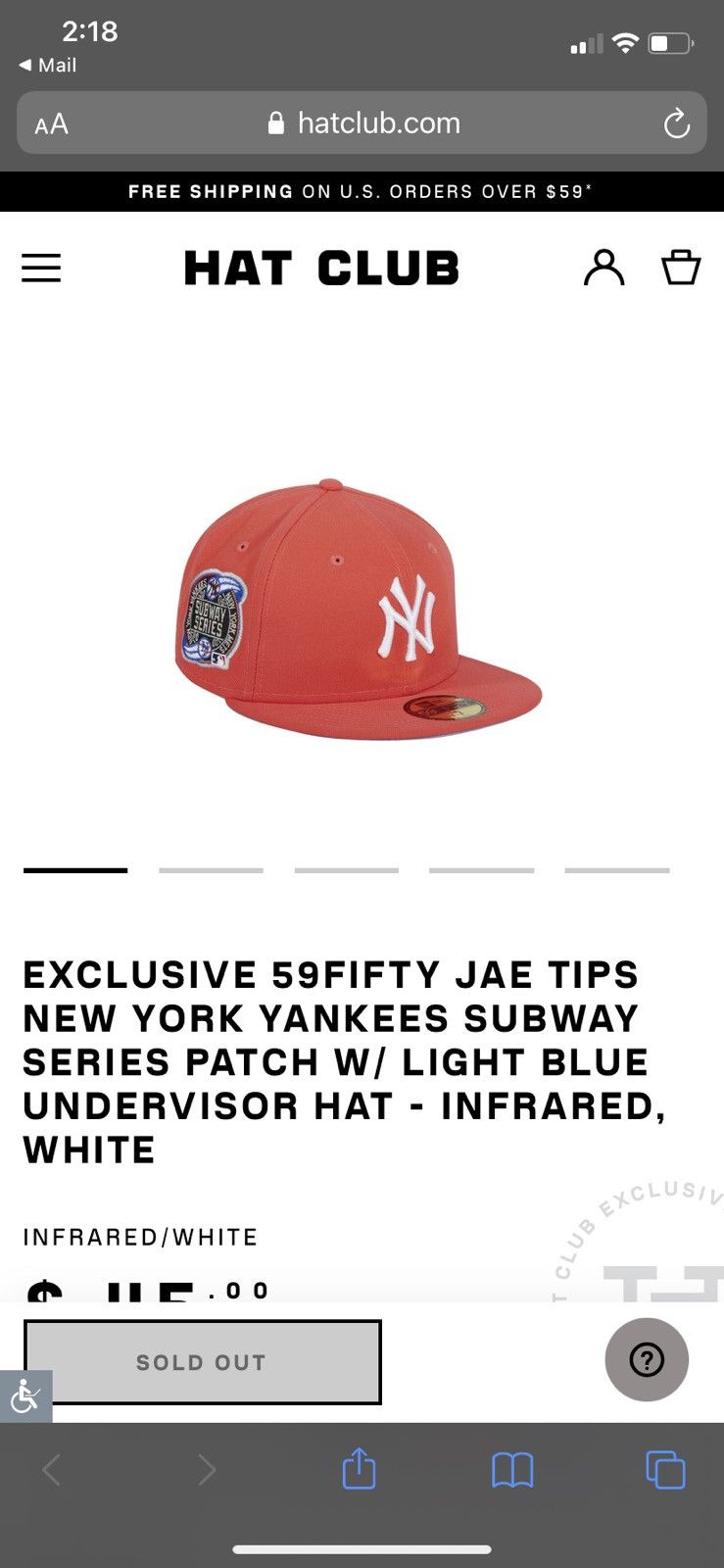 Jae Tips x Hat Club Yankees 5950 Fitted Hat Salmon Men's - SS20 - US