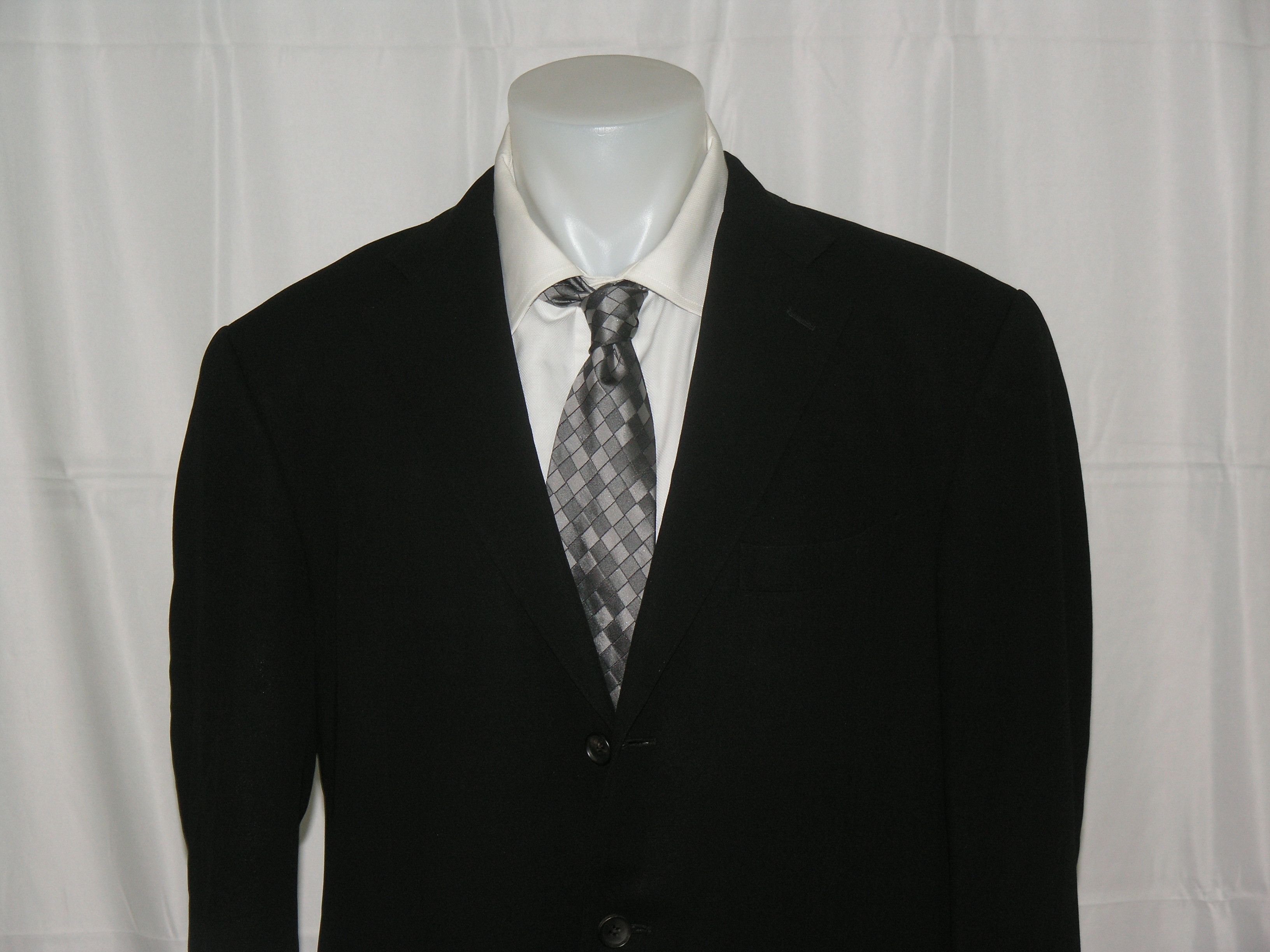 Men Black Tic Pattern Three Button Blazer Size 5