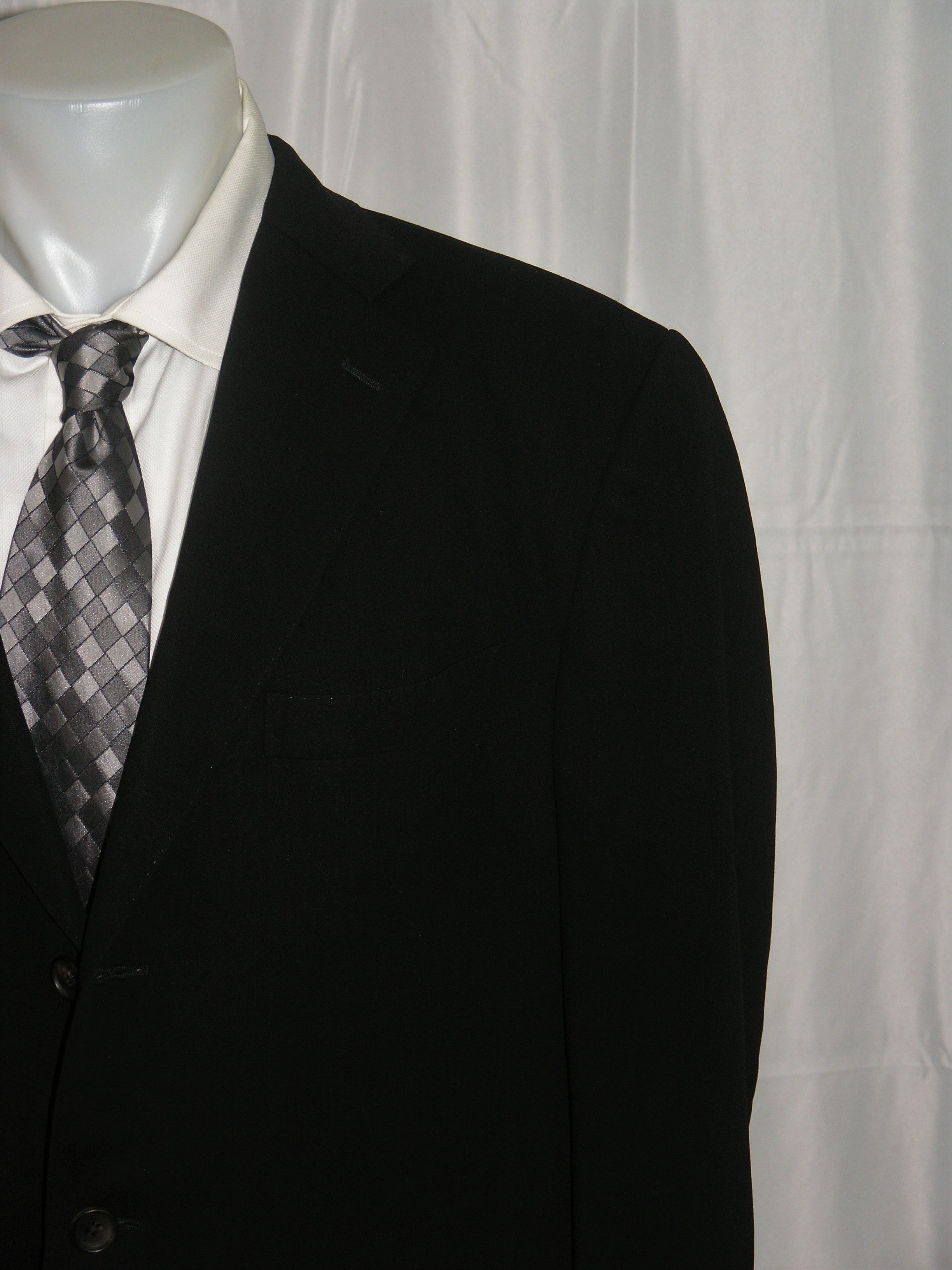 Men Black Tic Pattern Three Button Blazer Size 5