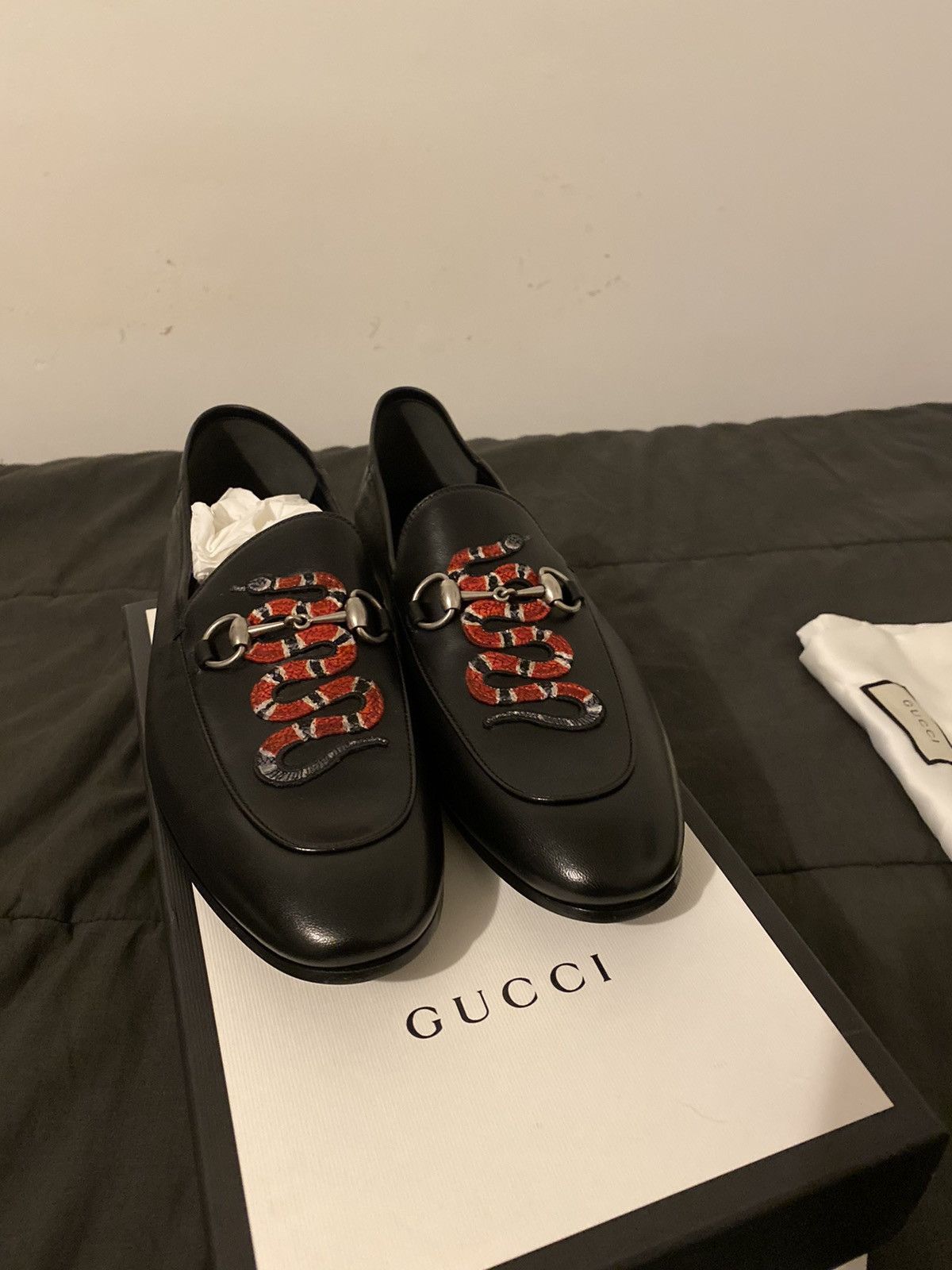 Men’s Gucci Brixton “Snake” Loafers Gucci GUCCI brixton snake-appliqué LOAFERS | Grailed main image 4
