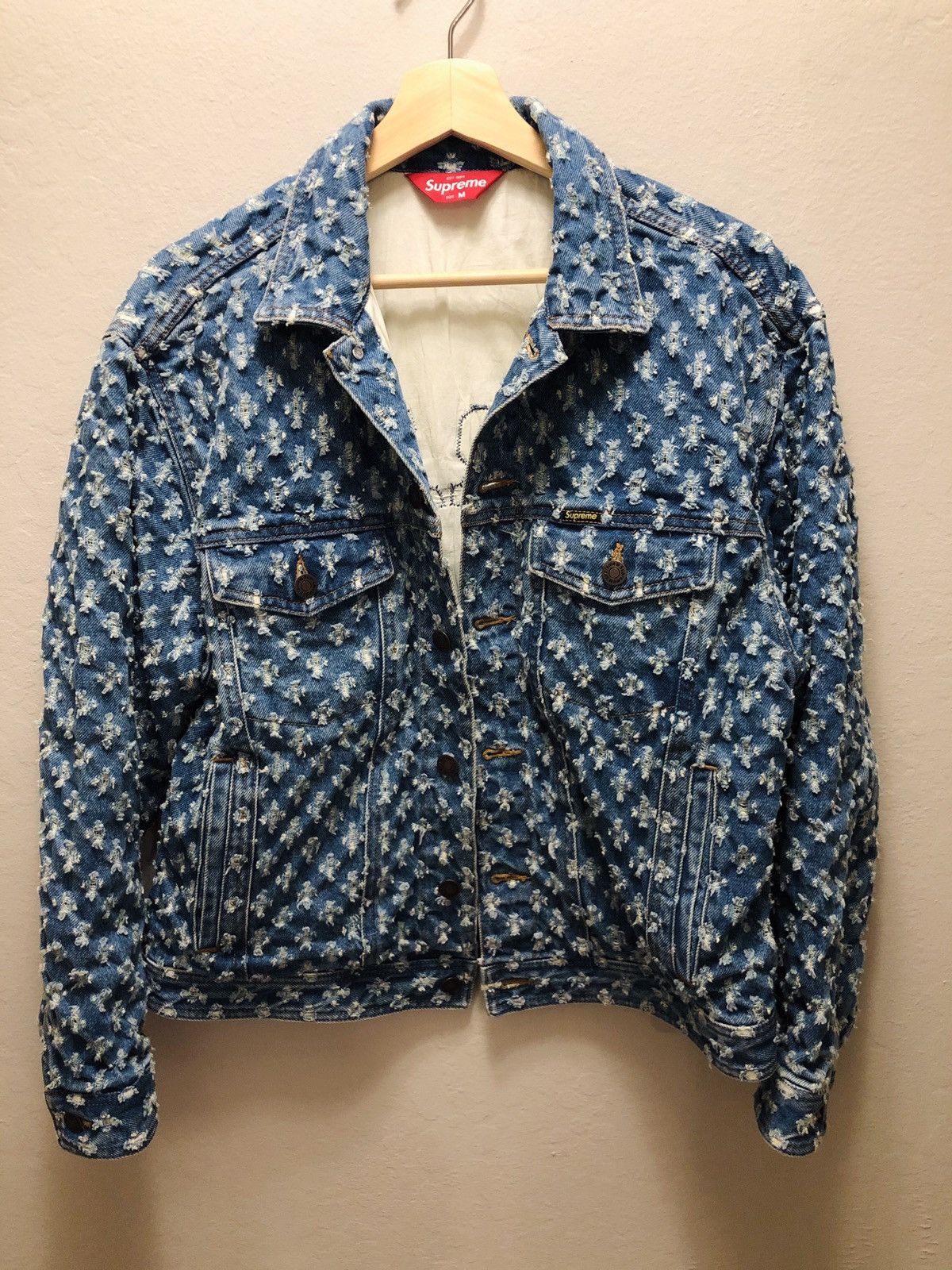 Supreme Supreme hole punch denim trucker jacket | Grailed