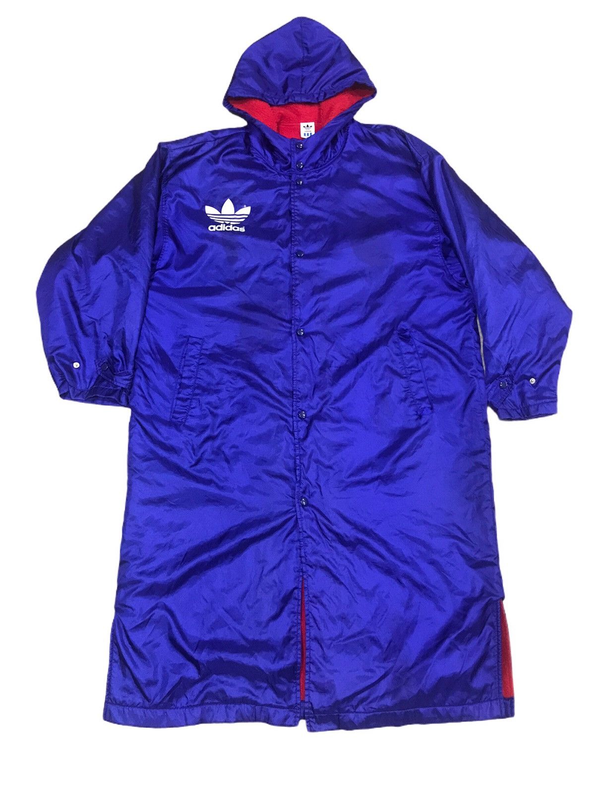 🔥Vintage 90's ADIDAS ORIGINAL Big Logo Hoodie Long Jacket