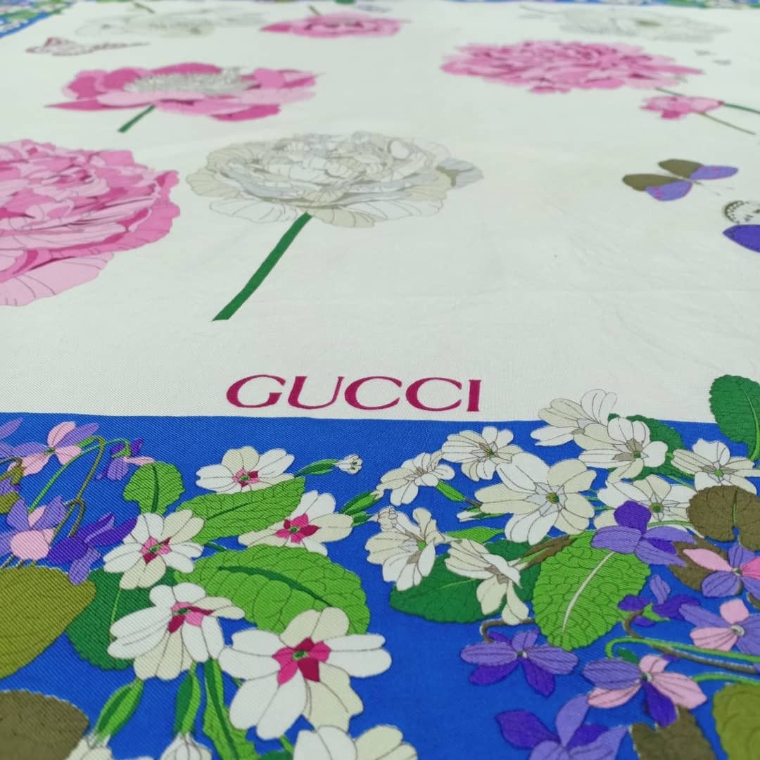 Gucci floral silk scarf