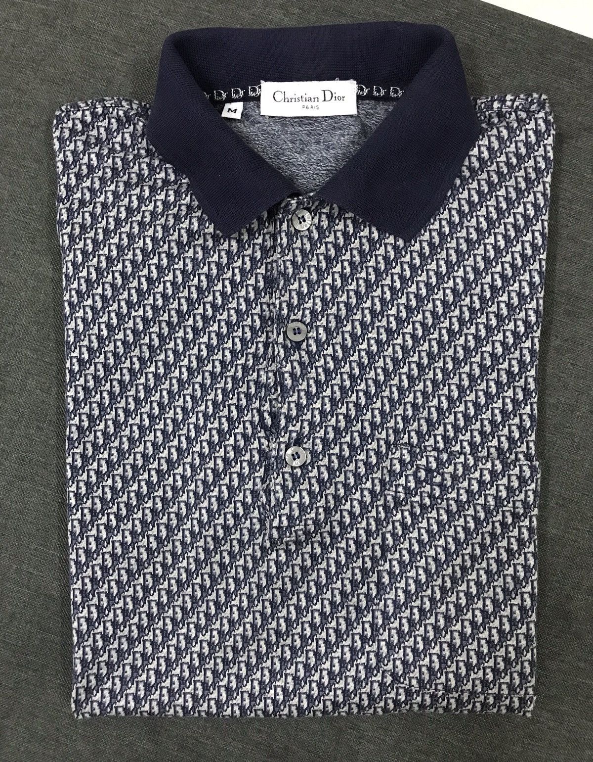 CHRISTIAN DIOR MONOGRAM PRINT IMPORTED POLO T-SHIRT*