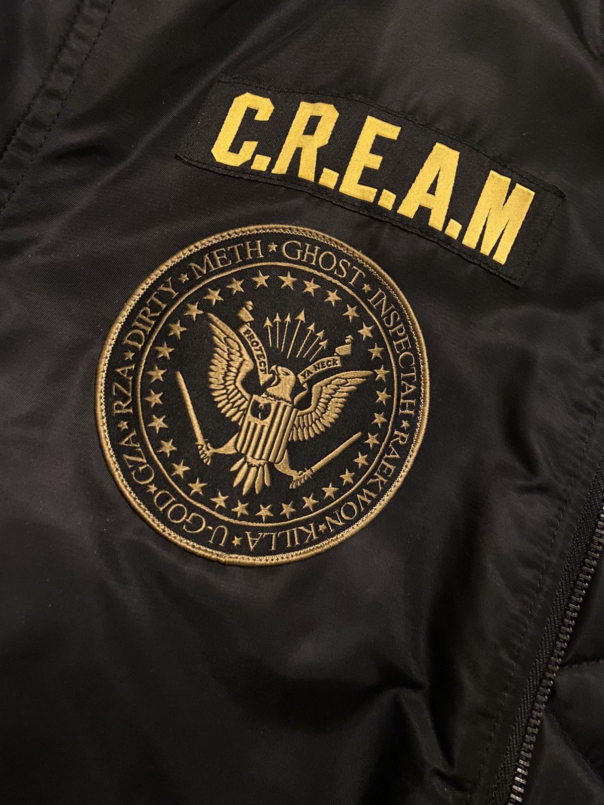 image of Wu Tang Clan Authentic Wutang Bomber Jacket in Black, Men's (Size Medium)