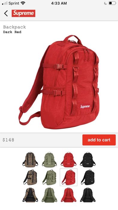 Supreme backpack dark red hot sale
