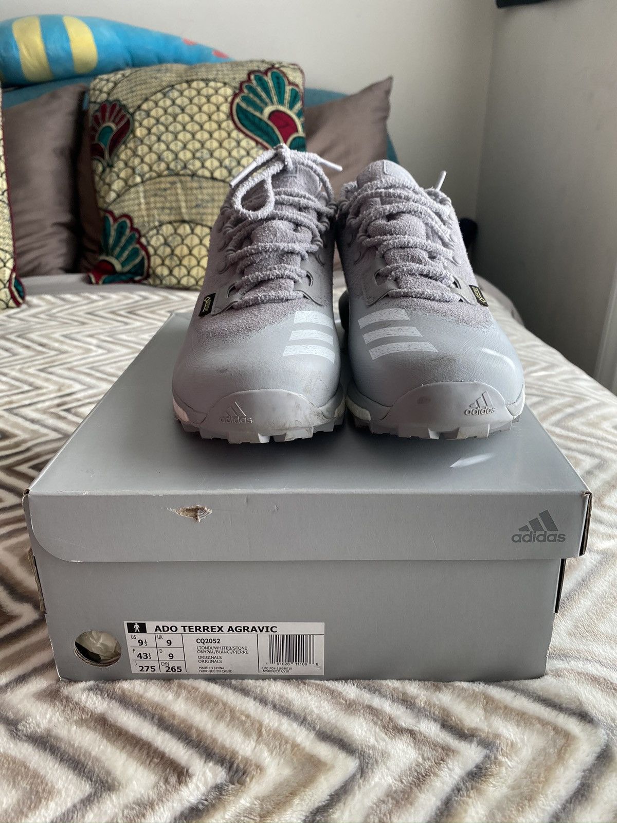 adidas gazelle silver green womens Terrex Agravic Speed Ultra Trail Running Shoes Men's Cloud White/Impact Orange/Dash Grey / 9