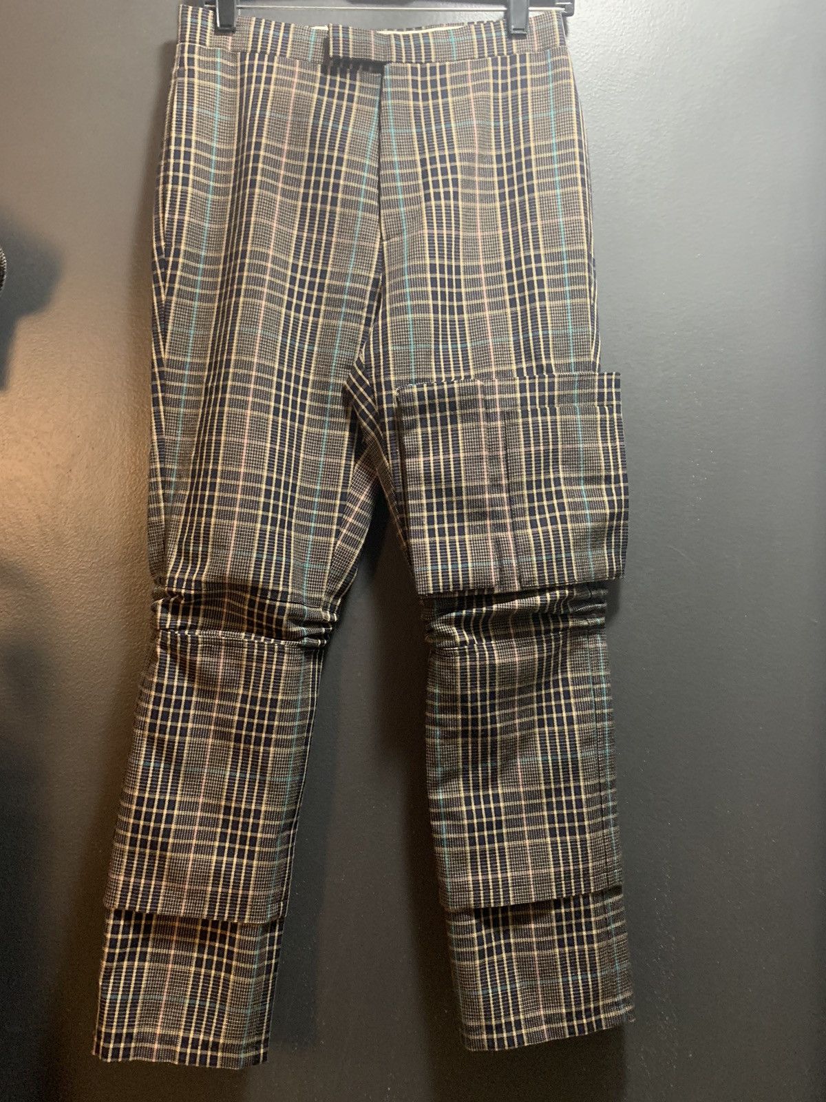 Raf Simons space Velcro pocket trousers plaid trousers sz small Size US 30 / EU 46 - 1 Thumbnail