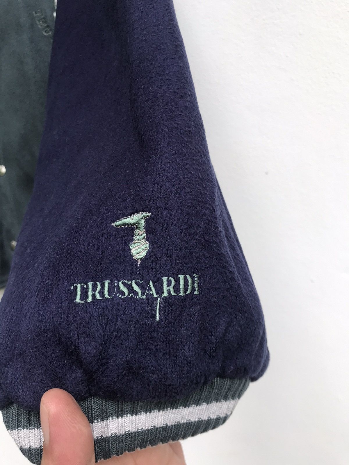 Trussardi Vintage Made in Italy Trussardi Fleece Varsity Jacket Size US XL / EU 56 / 4 - 5 Thumbnail