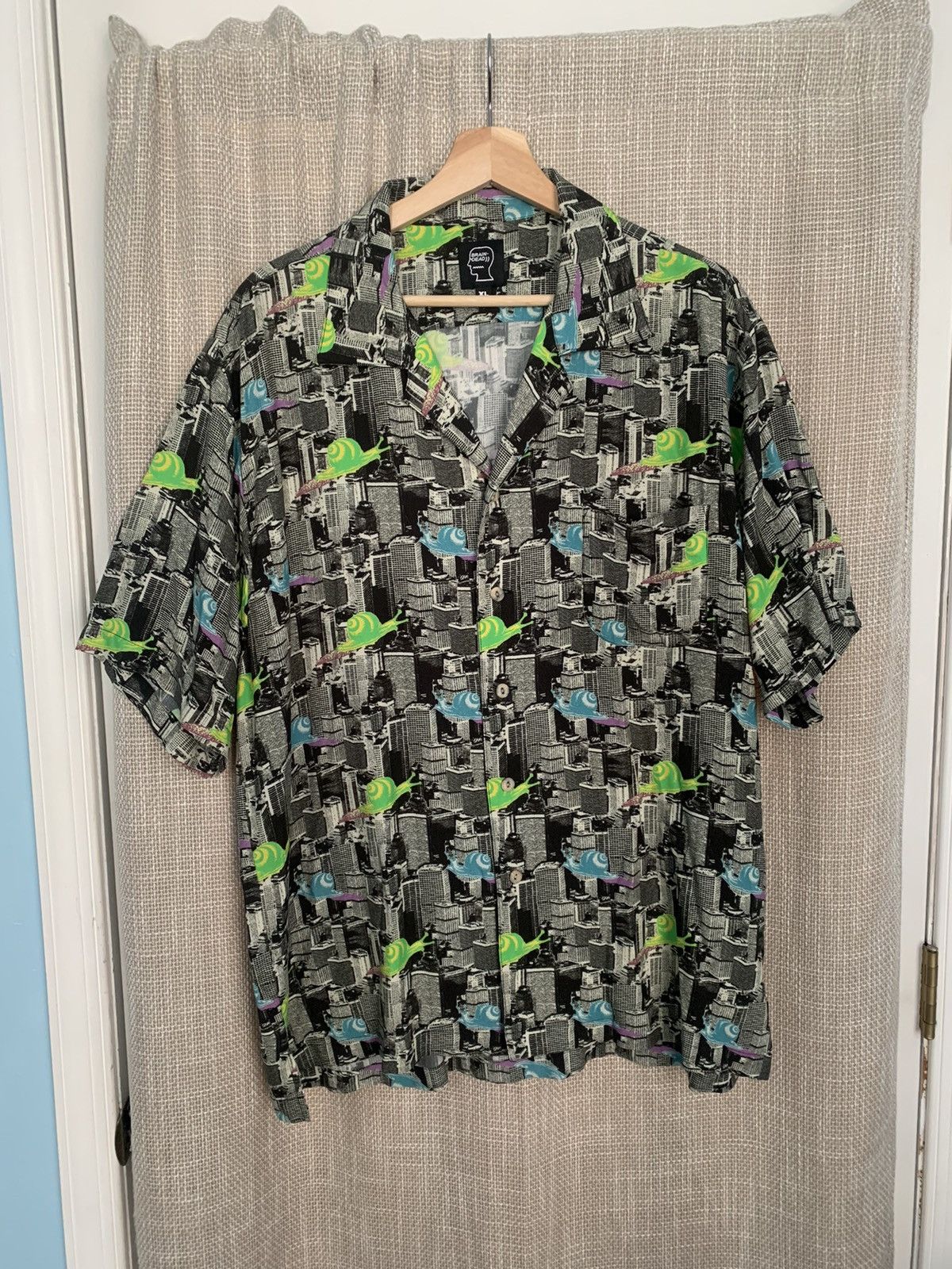 Brain Dead Brain Dead Slug City Camp Collar Bowling Hawaiian Shirt | Grailed