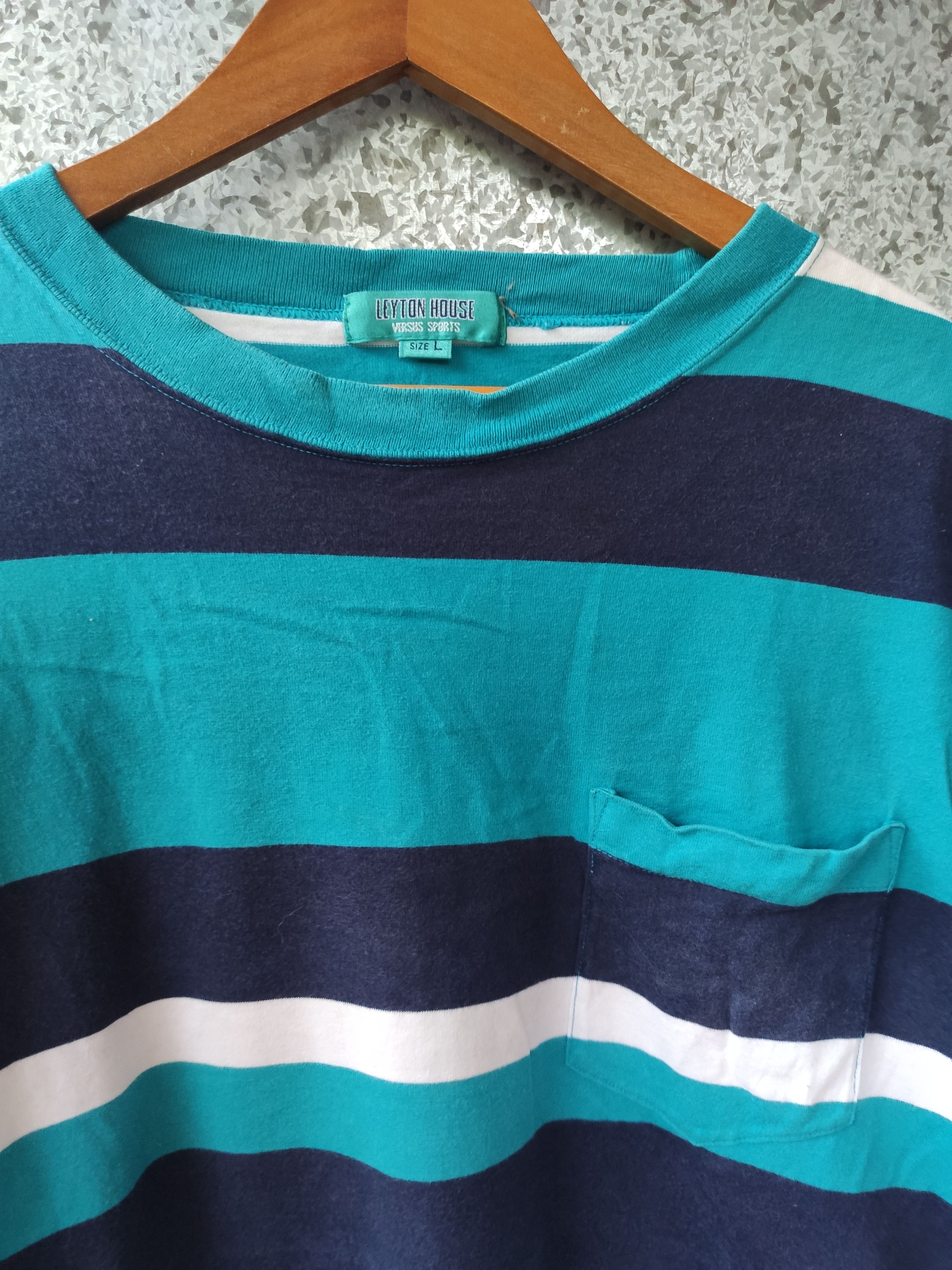 Japanese Brand 🔥 Leyton House stripes t shirt single pocket Size US L / EU 52-54 / 3 - 2 Thumbnail