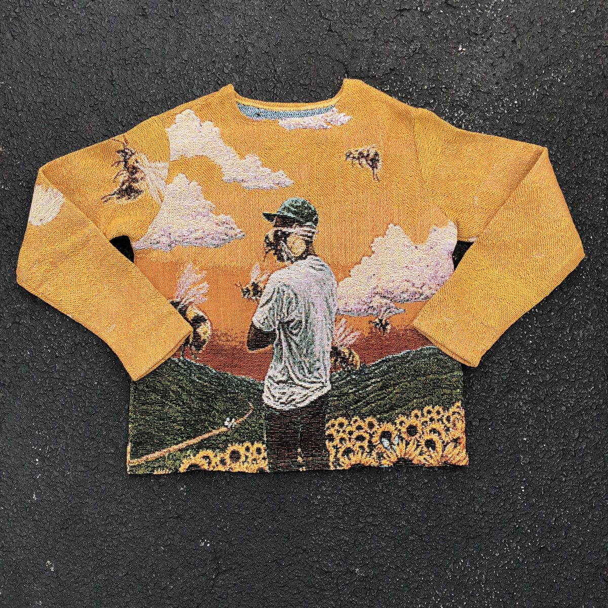 Custom Tyler the Creator Knitted Tapestry Crewneck Flower boy