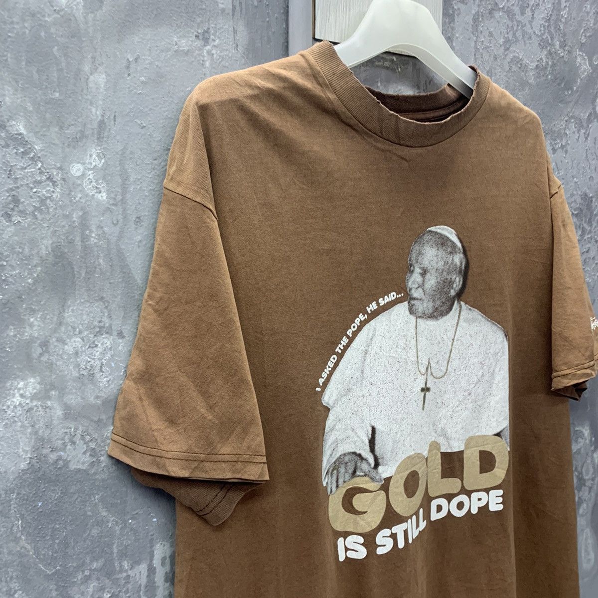 Stussy Stussy Pope Gold Is Still Dope T-Shirt | Grailed