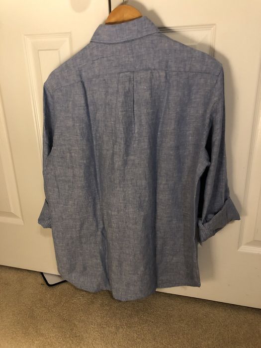 J.Crew Blue Slim Untucked Baird McNutt Irish Linen | Grailed