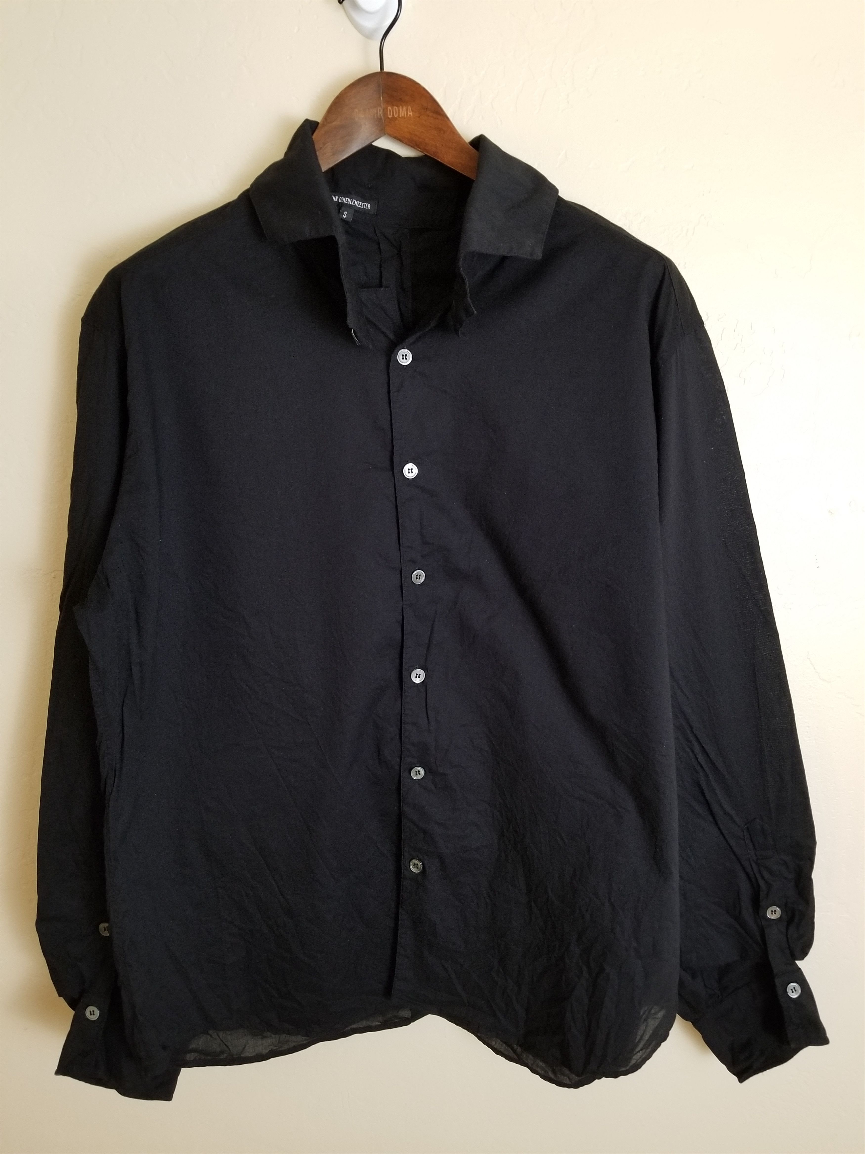 image of Ann Demeulemeester Two-Piece Shirt in Black, Men's (Size Small)