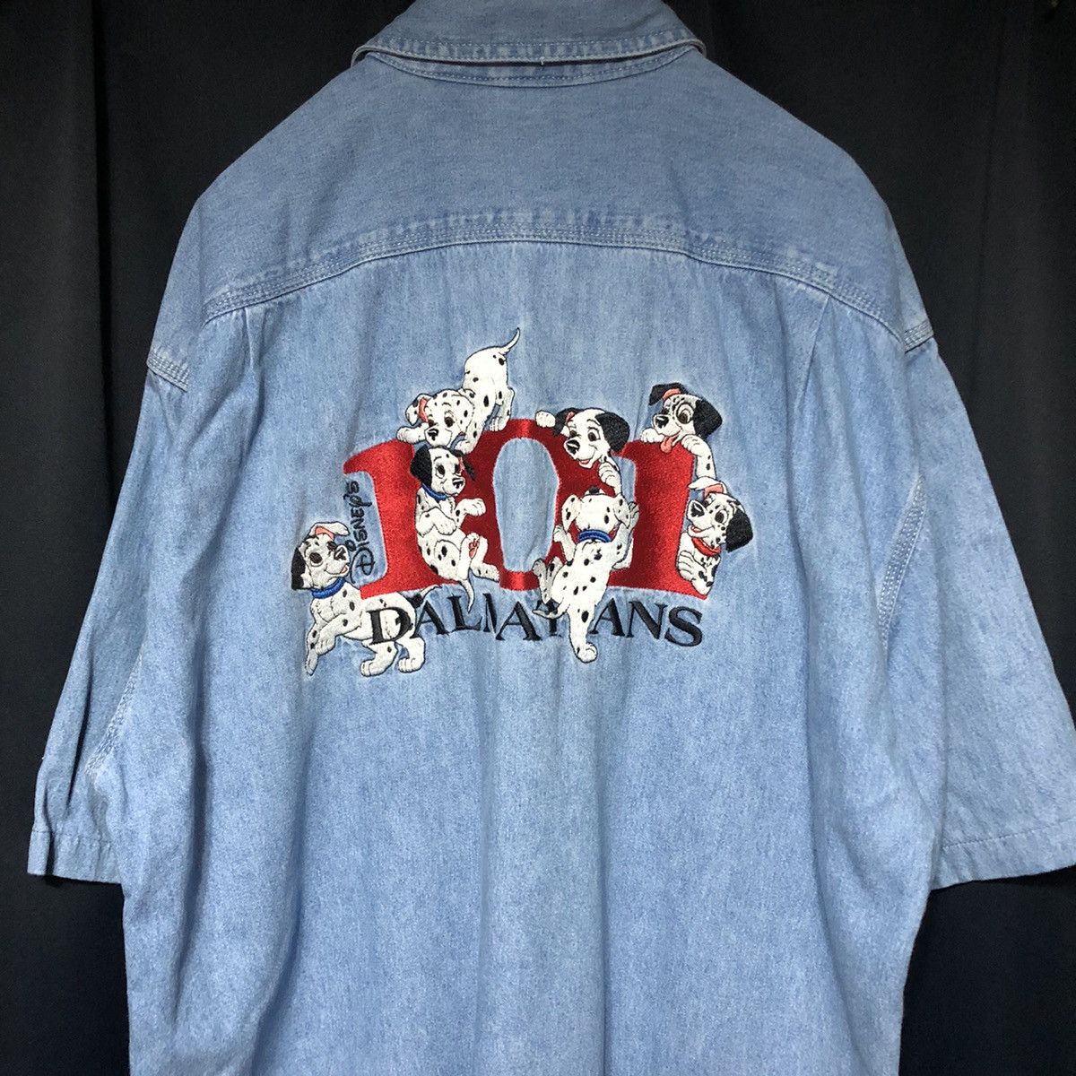 Vintage 90’s Disney 101 Dalmatians denim button up shirt
