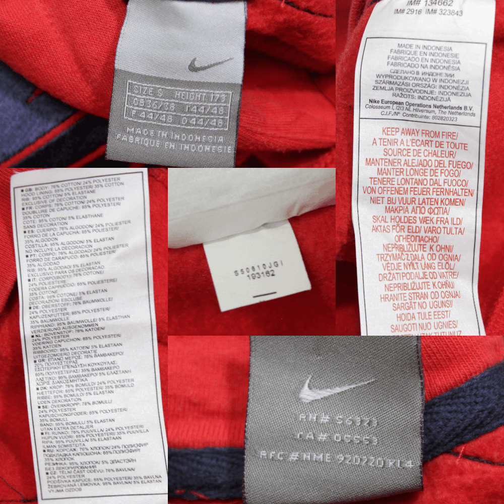 Nike 90S Big Swoosh Logo Embroidered Red Hoodie Size US S / EU 44-46 / 1 - 11 Thumbnail