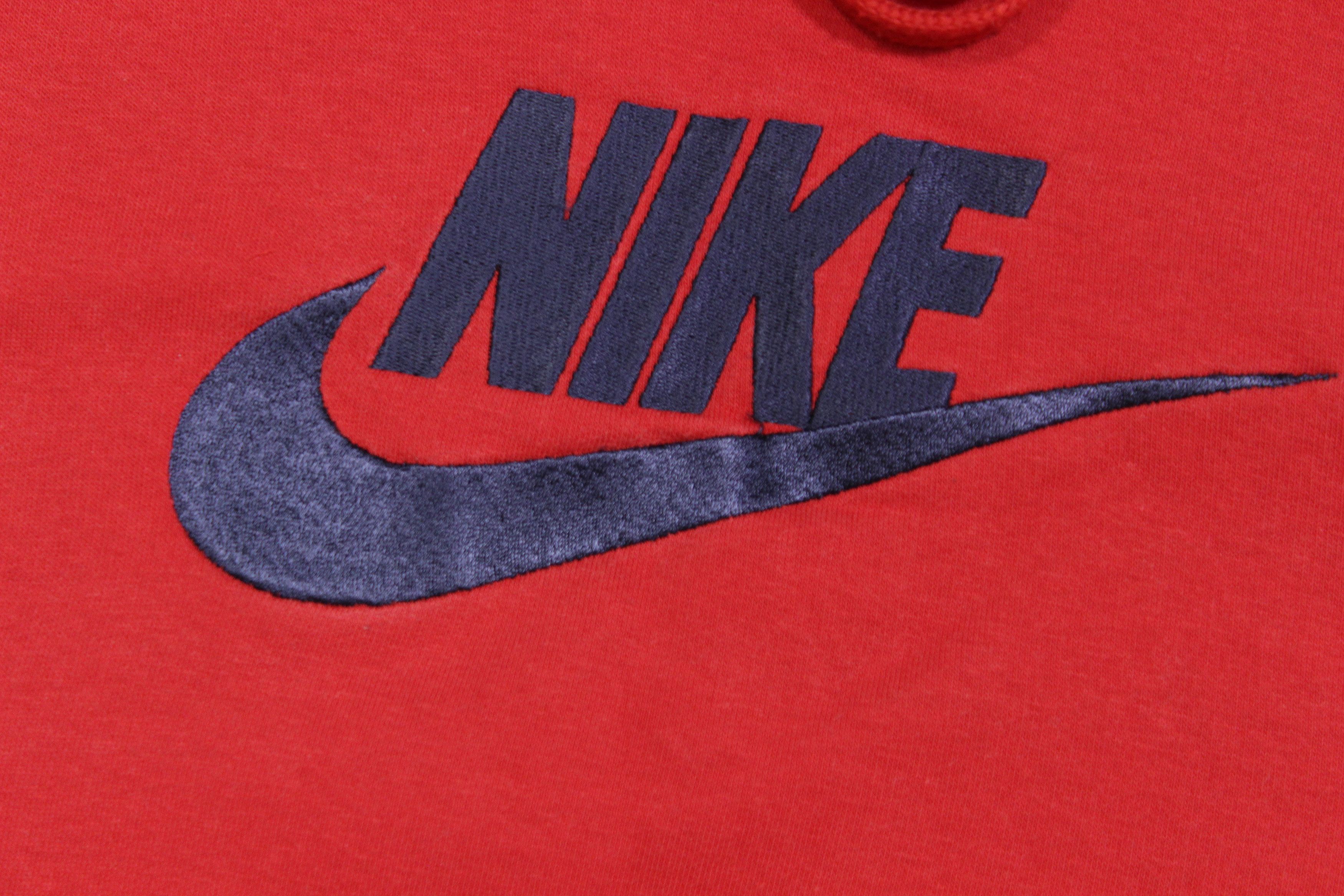 Nike 90S Big Swoosh Logo Embroidered Red Hoodie Size US S / EU 44-46 / 1 - 4 Thumbnail