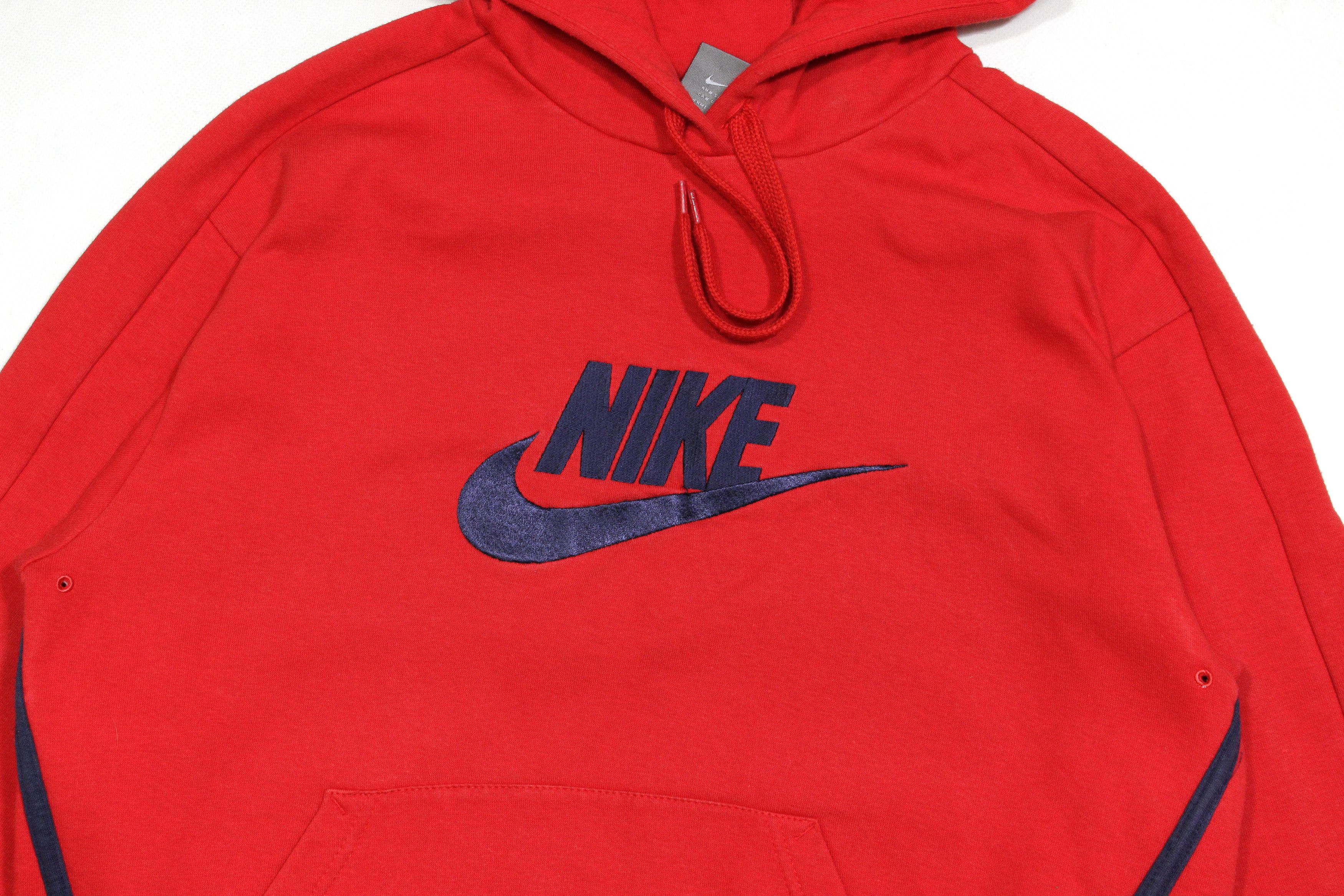 Nike 90S Big Swoosh Logo Embroidered Red Hoodie Size US S / EU 44-46 / 1 - 3 Thumbnail