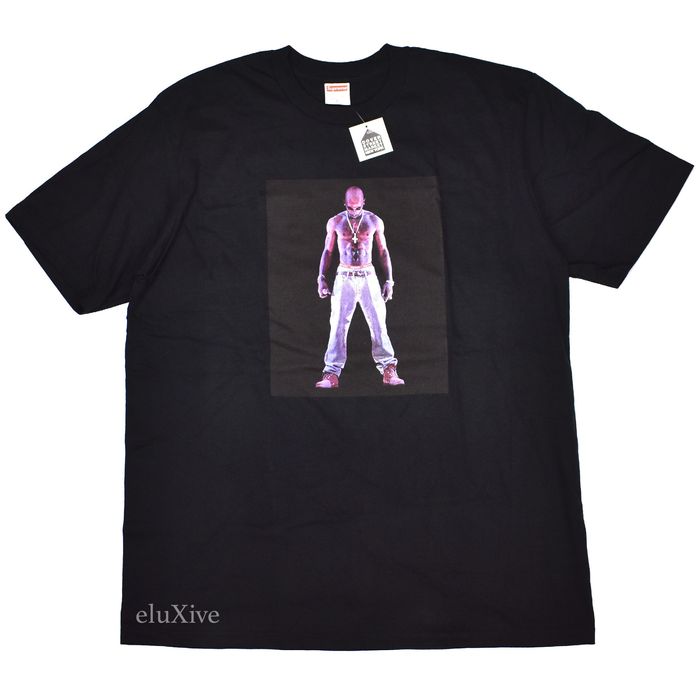 Supreme Supreme Tupac Hologram Logo T-Shirt Black DS | Grailed