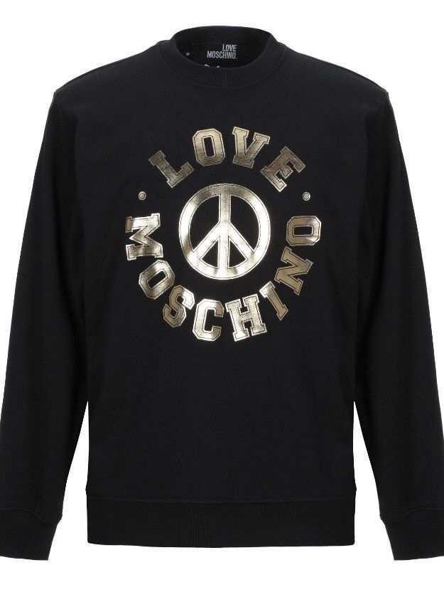 BNWT MOSCHINO BLACK GOLD PEACE SIGN SWEAT SHIRT L