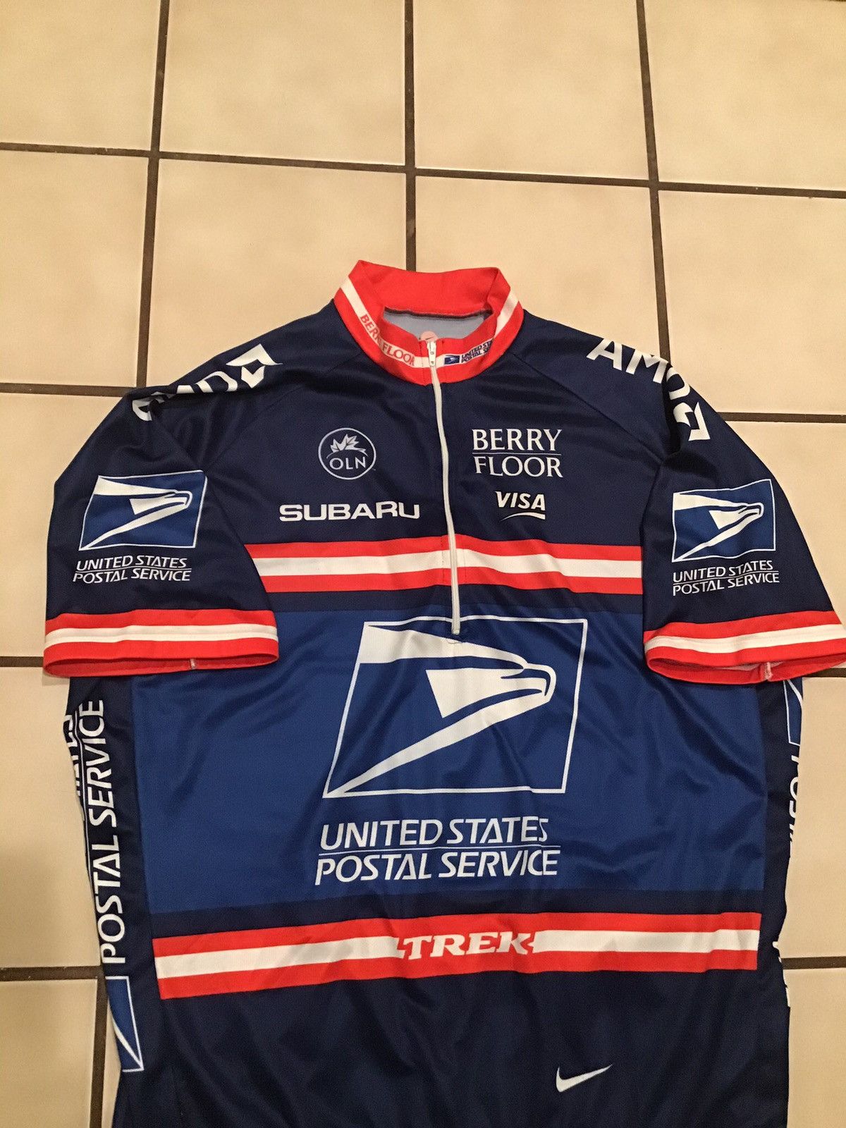 Nike × Vintage 2004 Nike Lance Armstrong USPS Trek 1/4 Zip Cycling Jersey Size US XL / EU 56 / 4 - 4 Thumbnail