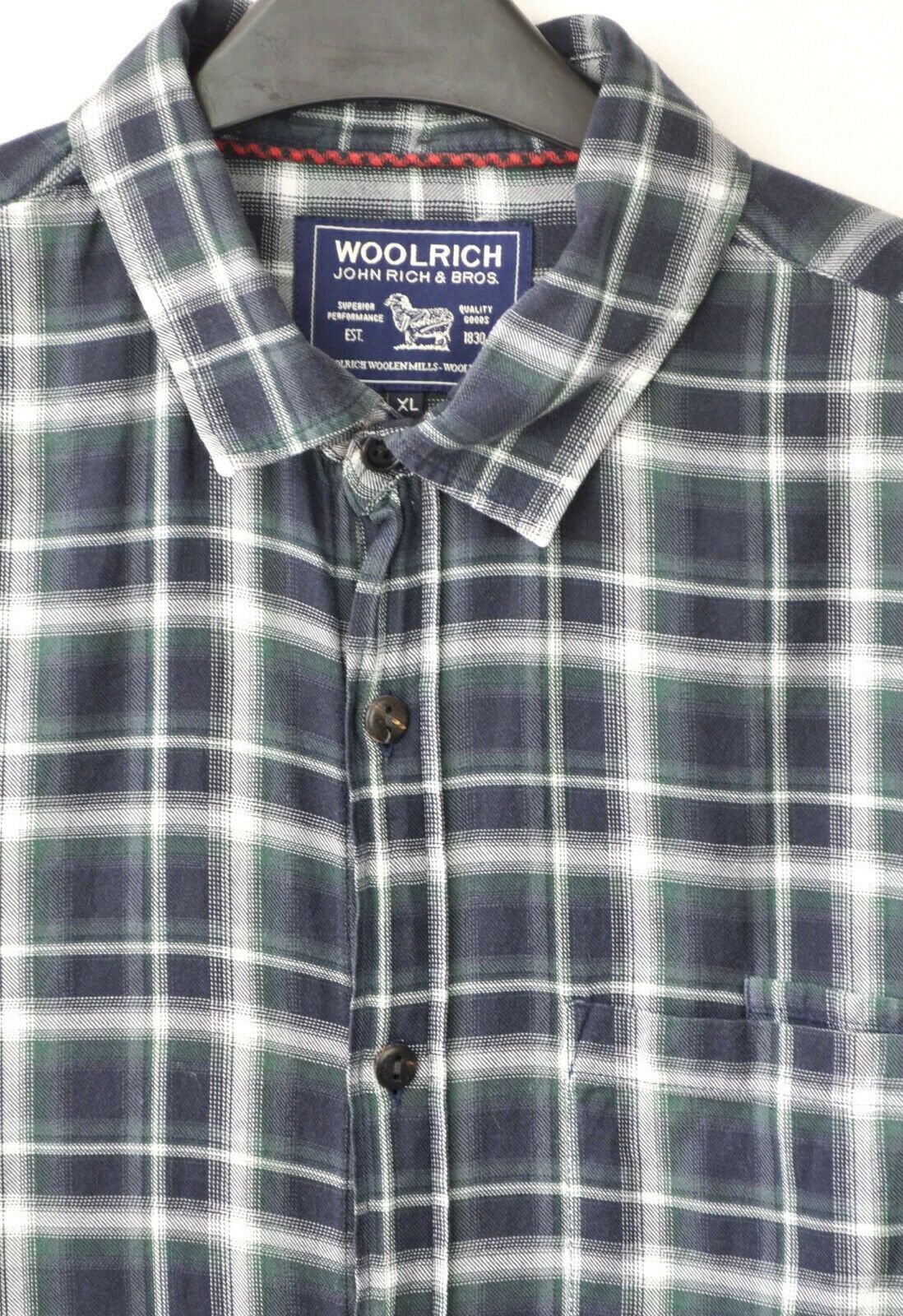 Woolrich Woolen Mills WOOLRICH Shirt Checked Blue Green Button Up Casual Top Size US XL / EU 56 / 4 - 2 Thumbnail