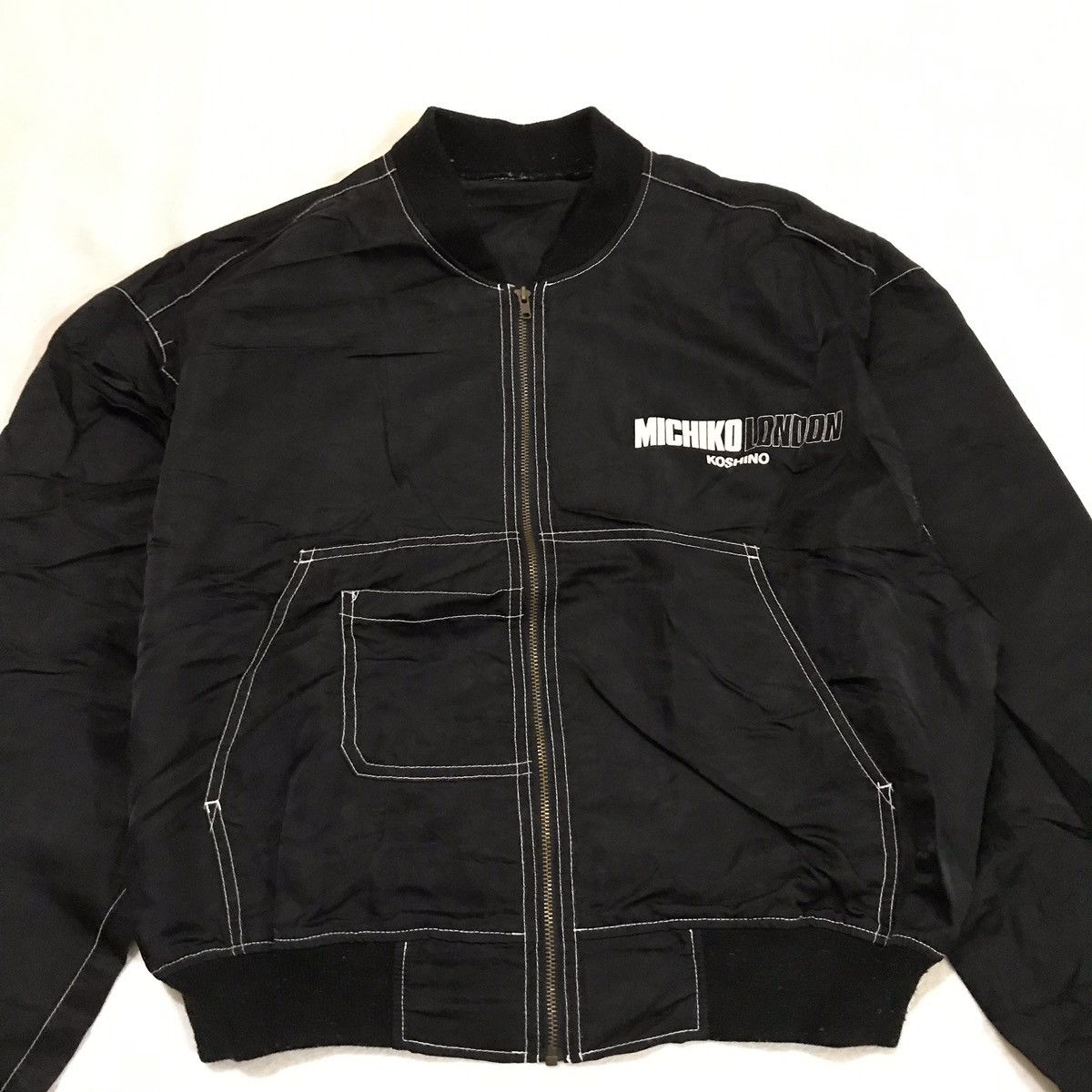 Japanese Brand × Michiko Koshino London Vintage Michiko London Spell Out Bomber Jacket Size US M / EU 48-50 / 2 - 1 Thumbnail