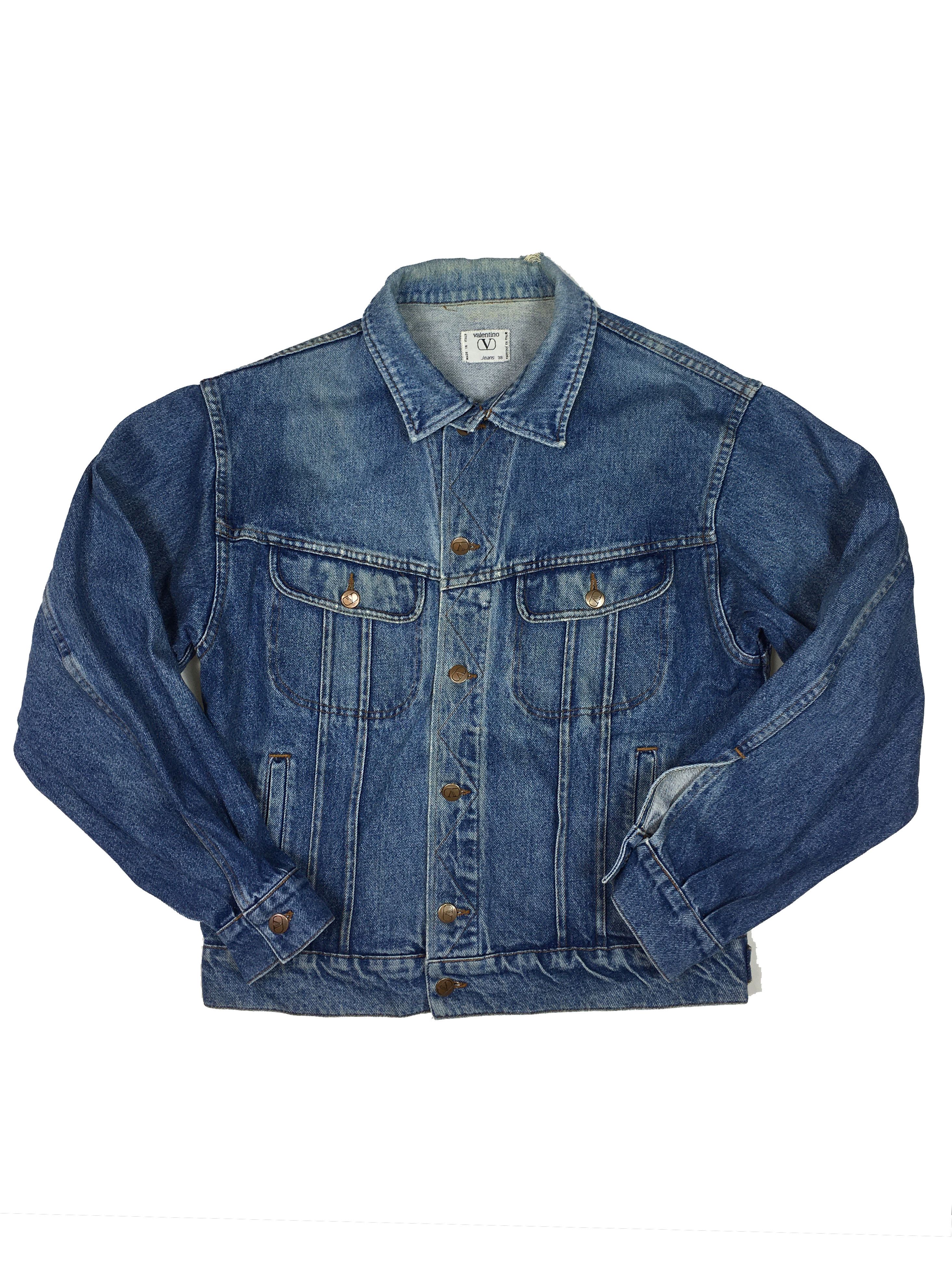 Vintage Valentino Denim Jacket 90s Raw Denim Vintage Size M | Grailed