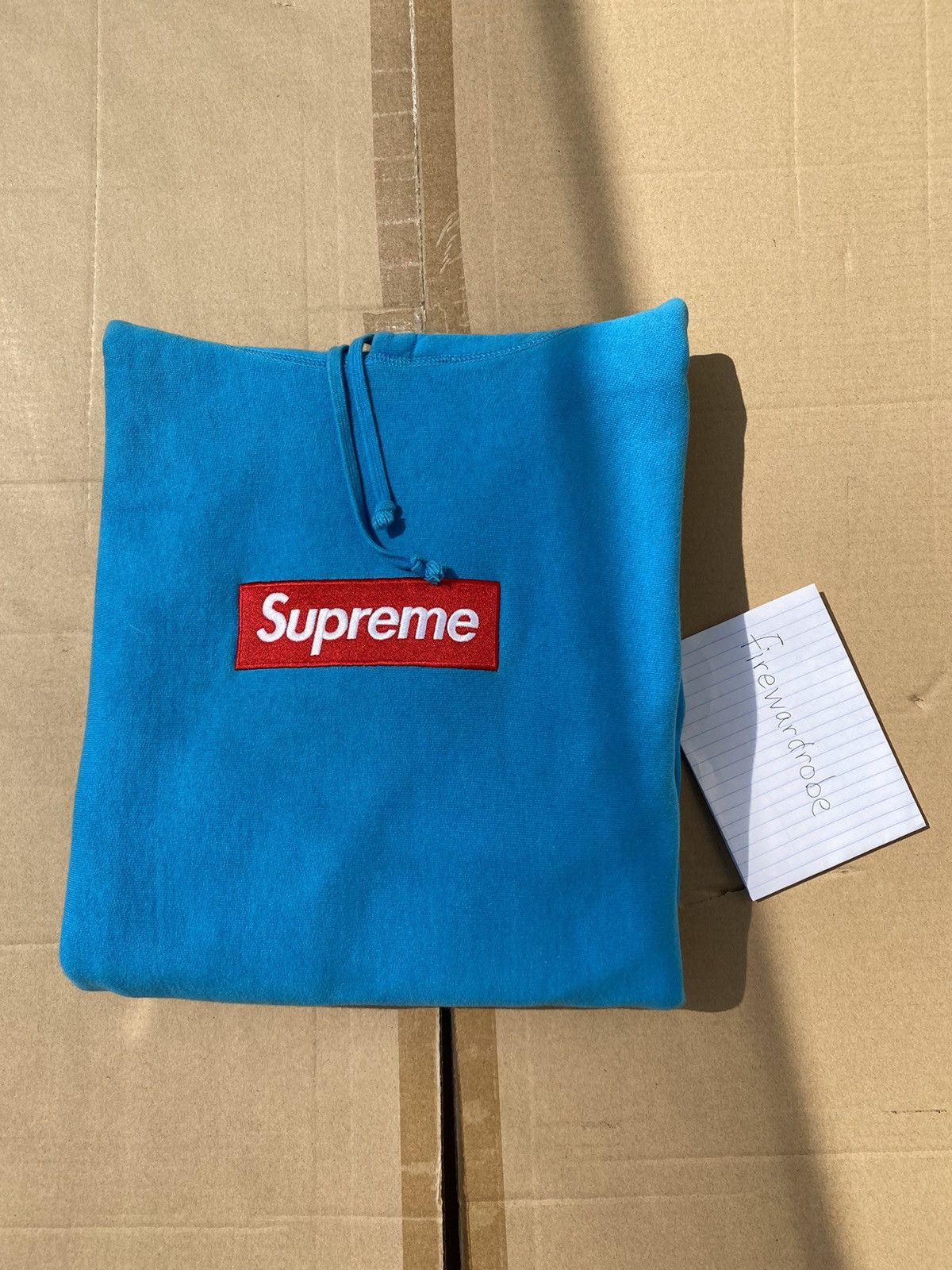 Supreme red on 2024 red box logo hoodie