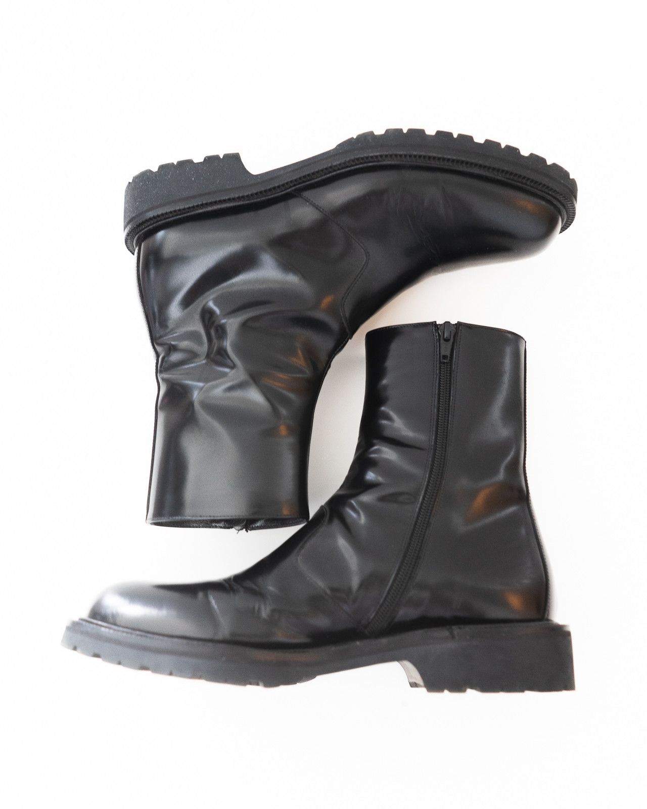 Dries Van Noten RARE GRAIL patent leather zipper boots Size US 8 / EU 41 - 2 Thumbnail