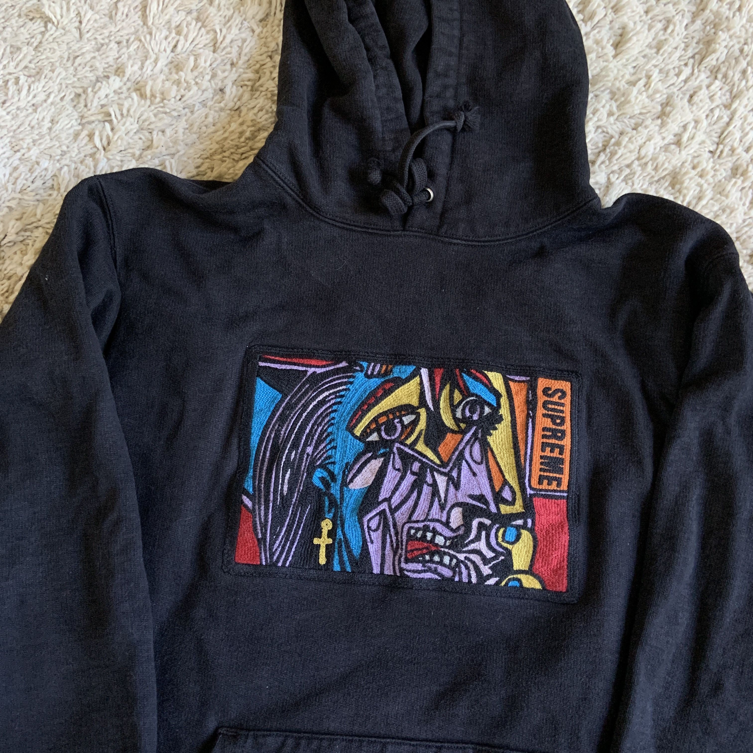 Supreme Supreme Chainstitch Picasso Hoodie FW18 Black Medium Grailed