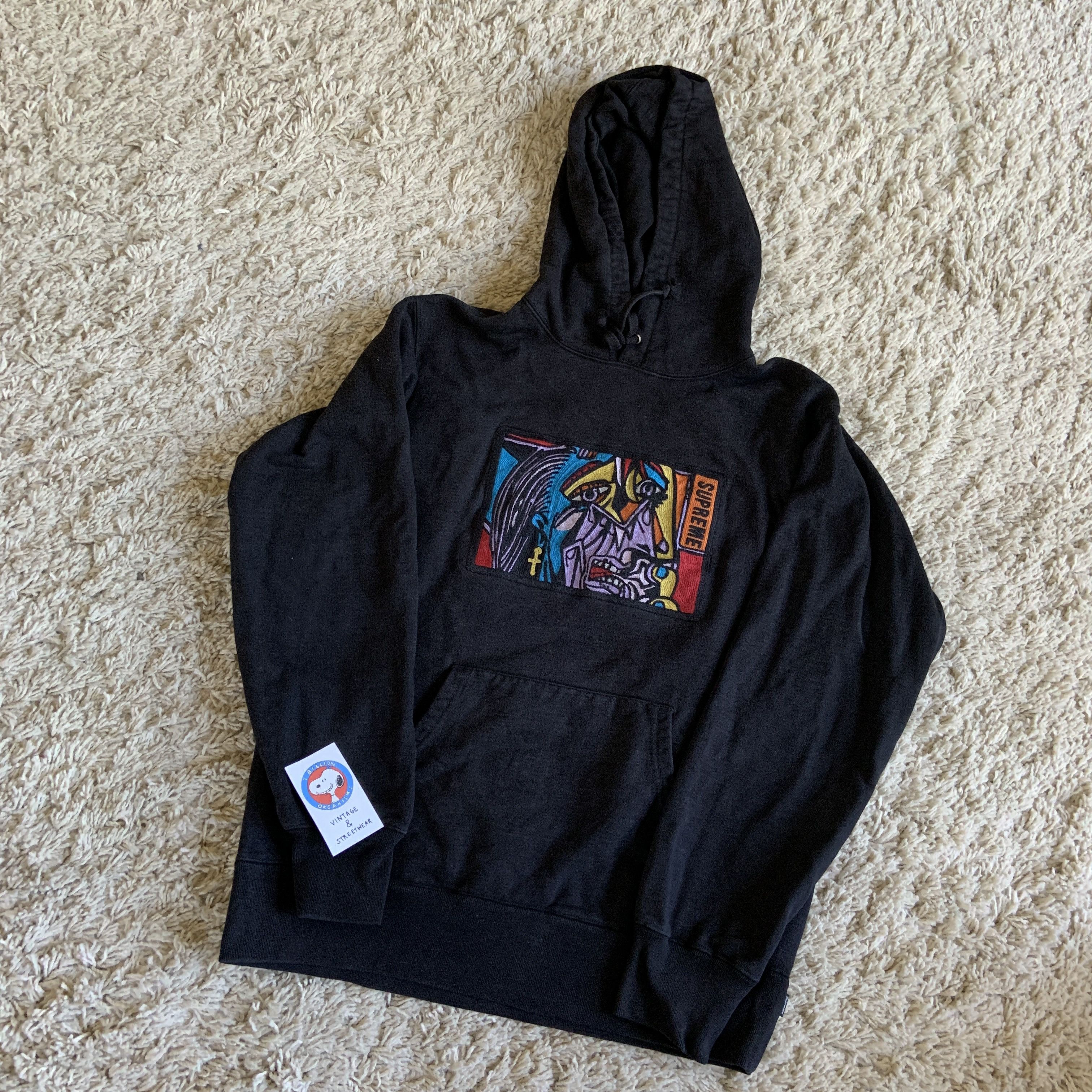 Supreme Supreme Chainstitch Picasso Hoodie FW18 Black Medium | Grailed