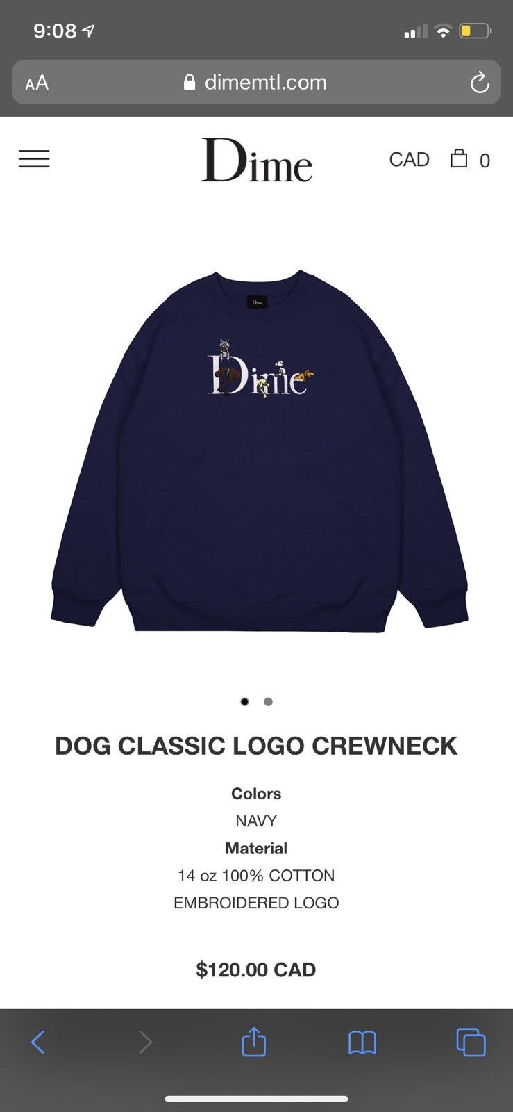 Dime DIME classic dog crewneck | Grailed