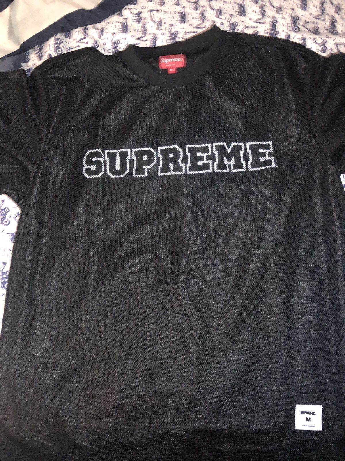 Supreme Supreme Dazzle Mesh S/S Top Black M | Grailed