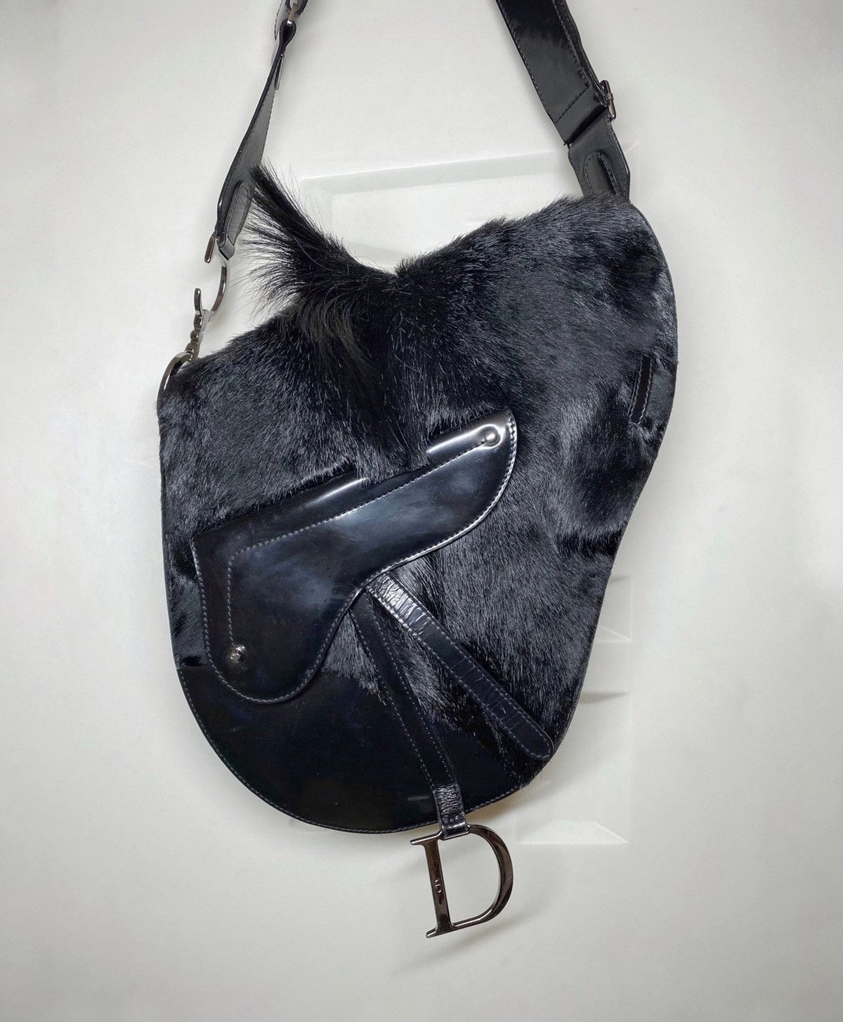 Dior Christian Dior Pony Hair Saddle Bag Vintage Very Rare black Grailed