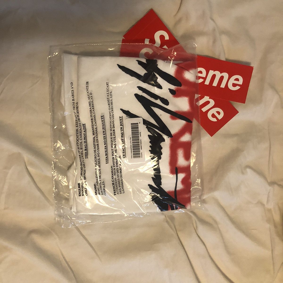 Supreme × Yohji Yamamoto Supreme x Yohji Yamamoto Logo Tee *WHITE SIZE M* Size US M / EU 48-50 / 2 - 1 Thumbnail