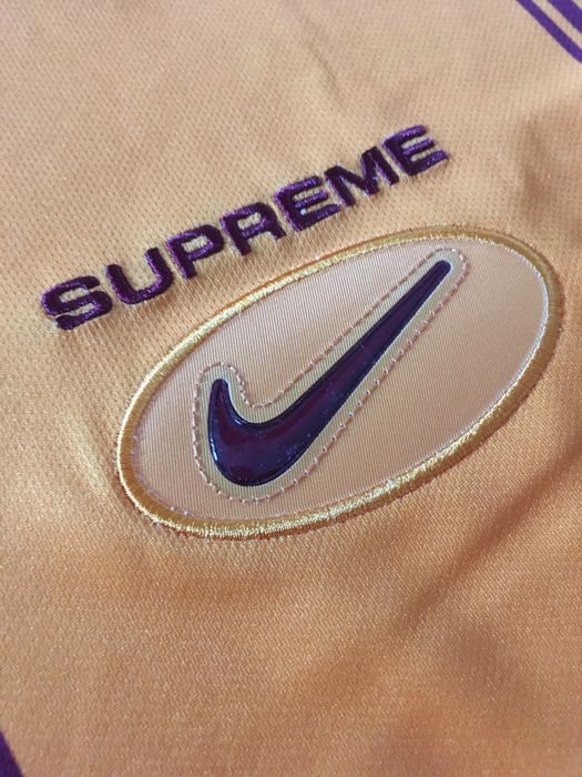 Supreme Nike Jewel Stripe Soccer Jersey Orange