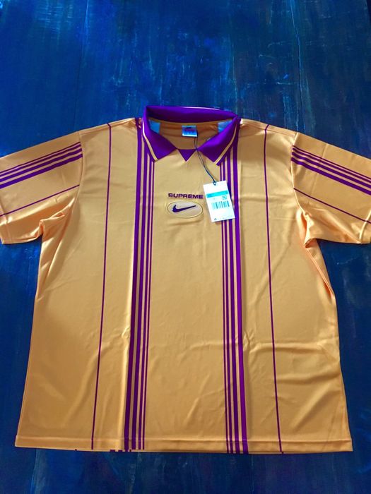 Supreme Nike Jewel Stripe Soccer Jersey Orange