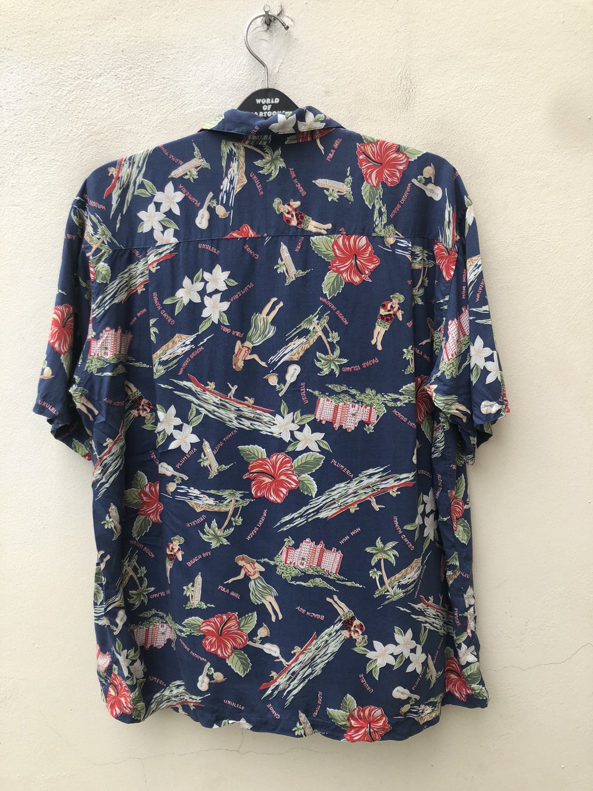 Mademoiselle Non Non Papas Japan Double Pocket Hula Girl Rayon Hawaiian Shirt Size US M / EU 48-50 / 2 - 11 Thumbnail