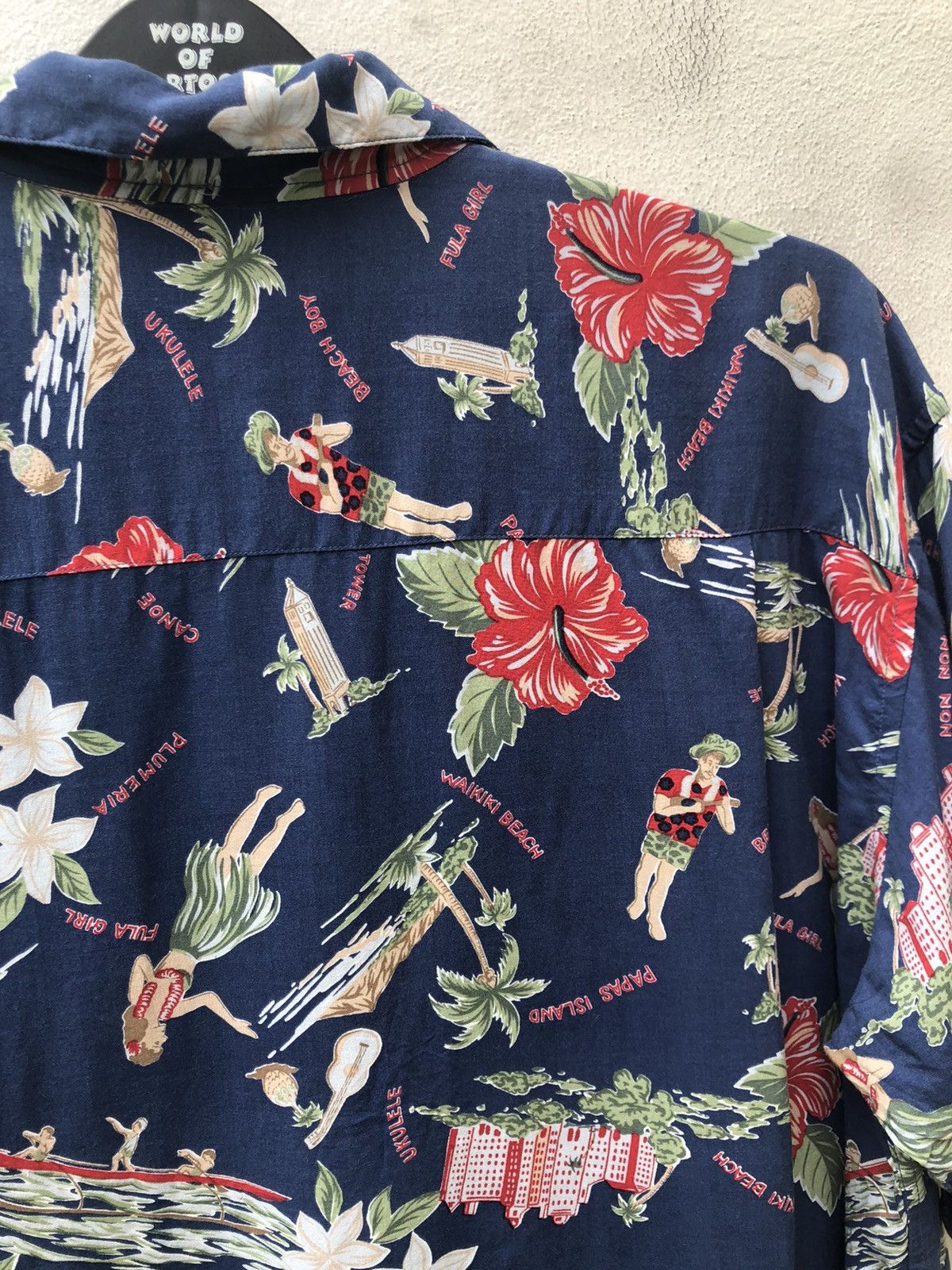 Mademoiselle Non Non Papas Japan Double Pocket Hula Girl Rayon Hawaiian Shirt Size US M / EU 48-50 / 2 - 12 Thumbnail
