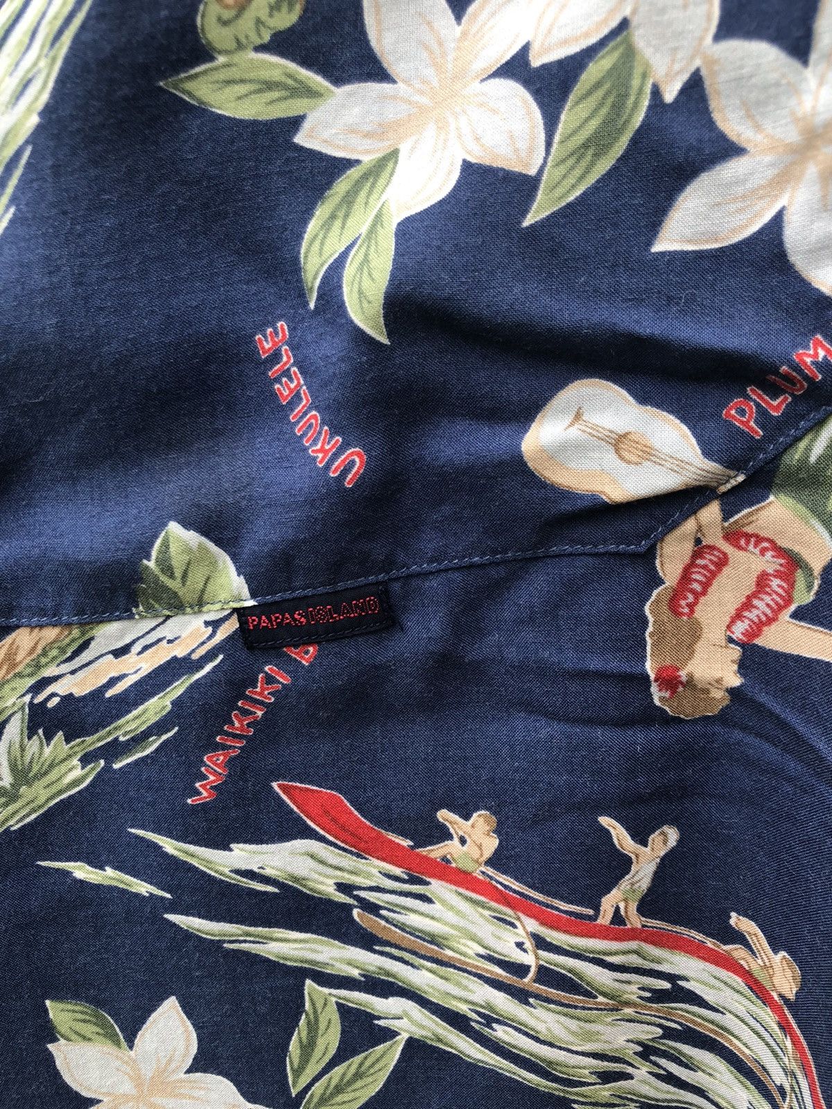 Mademoiselle Non Non Papas Japan Double Pocket Hula Girl Rayon Hawaiian Shirt Size US M / EU 48-50 / 2 - 4 Thumbnail