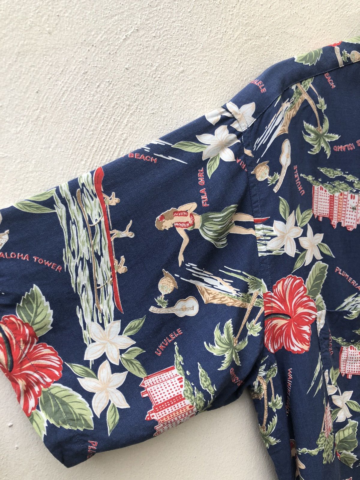 Mademoiselle Non Non Papas Japan Double Pocket Hula Girl Rayon Hawaiian Shirt Size US M / EU 48-50 / 2 - 10 Thumbnail